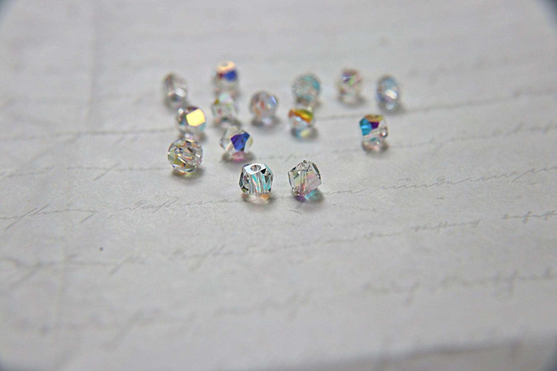 Swarovski 5603 6mm Graphic Cube Crystal Aurore Boreale 12/36/72/144/288 Pieces PREMIUM MATERIALS, vintage findings, wedding jewlery making