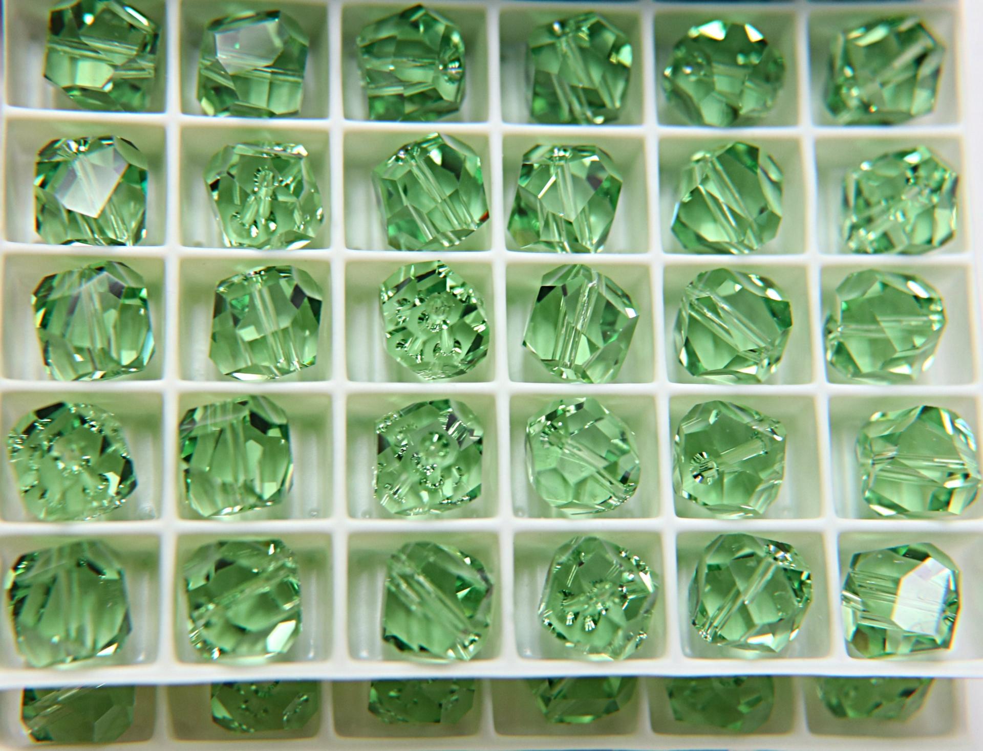 Swarovski 5603 (8 mm) Graphic Cube Crystal 12/36/72/144 Pieces Peridot/Aquamarine/Golden Shadow premium vintage beads, wedding embellishment