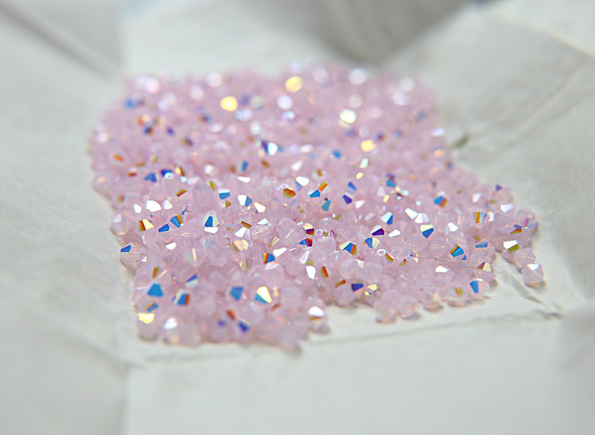 4mm Rose Water Opal Aurore Boreale Swarovski Bicone beads rainbow Cuts 36/72/144/432/720 Pieces Jewelry making rainbow beads, embroidery
