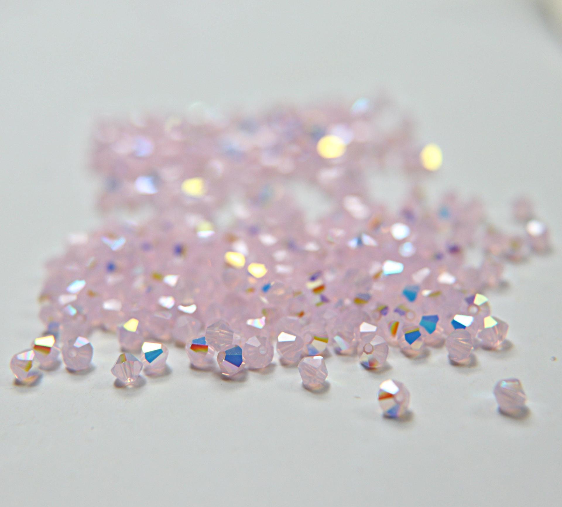 4mm Rose Water Opal Aurore Boreale Swarovski Bicone beads rainbow Cuts 36/72/144/432/720 Pieces Jewelry making rainbow beads, embroidery