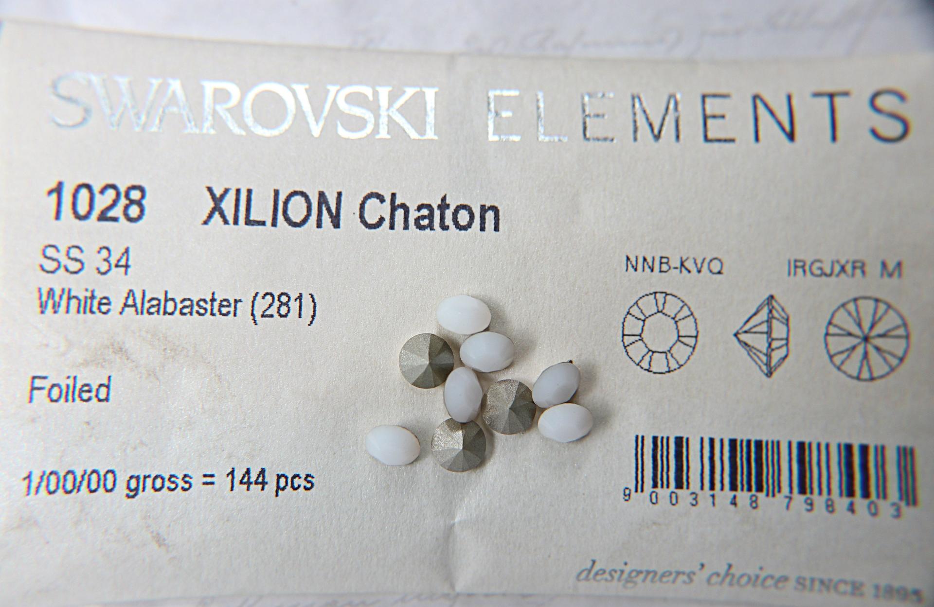 Swarovski 34ss Chaton Round White Alabaster (281) 6/12/24/100/300 Pieces
