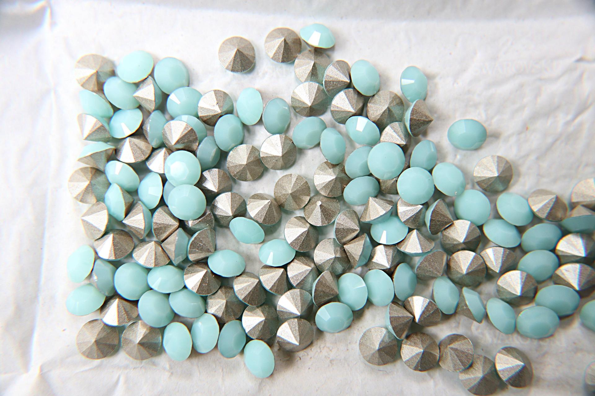 Swarovski 34ss Chaton Round Mint Alabaster (397) 6/12/24/100/300 Pieces