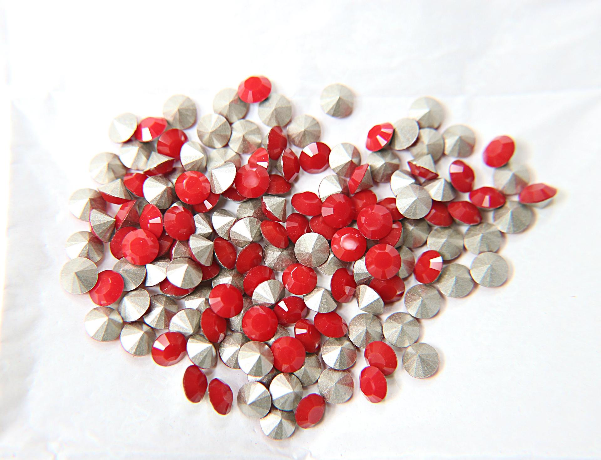 Swarovski 34ss Chaton Round Dark Coral Red (396) 6/12/24/100/300 Pieces Vinatge Swarovski, Jewelry making, premium materials, embellishments