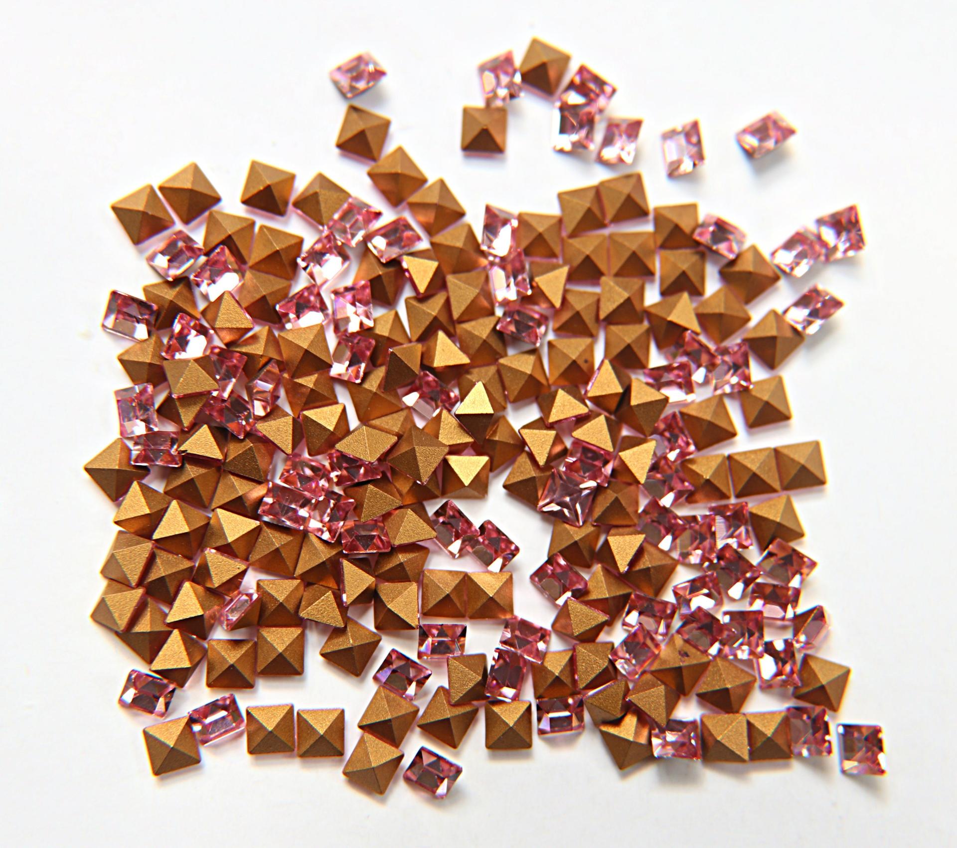 4/8 mm Swarovski #4428 Square Fancy Stone Rose 6/36/72/144/720 Pieces (209)