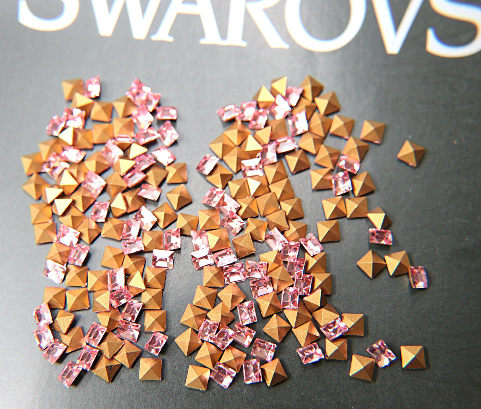 4/8 mm Swarovski #4428 Square Fancy Stone Rose 6/36/72/144/720 Pieces (209)