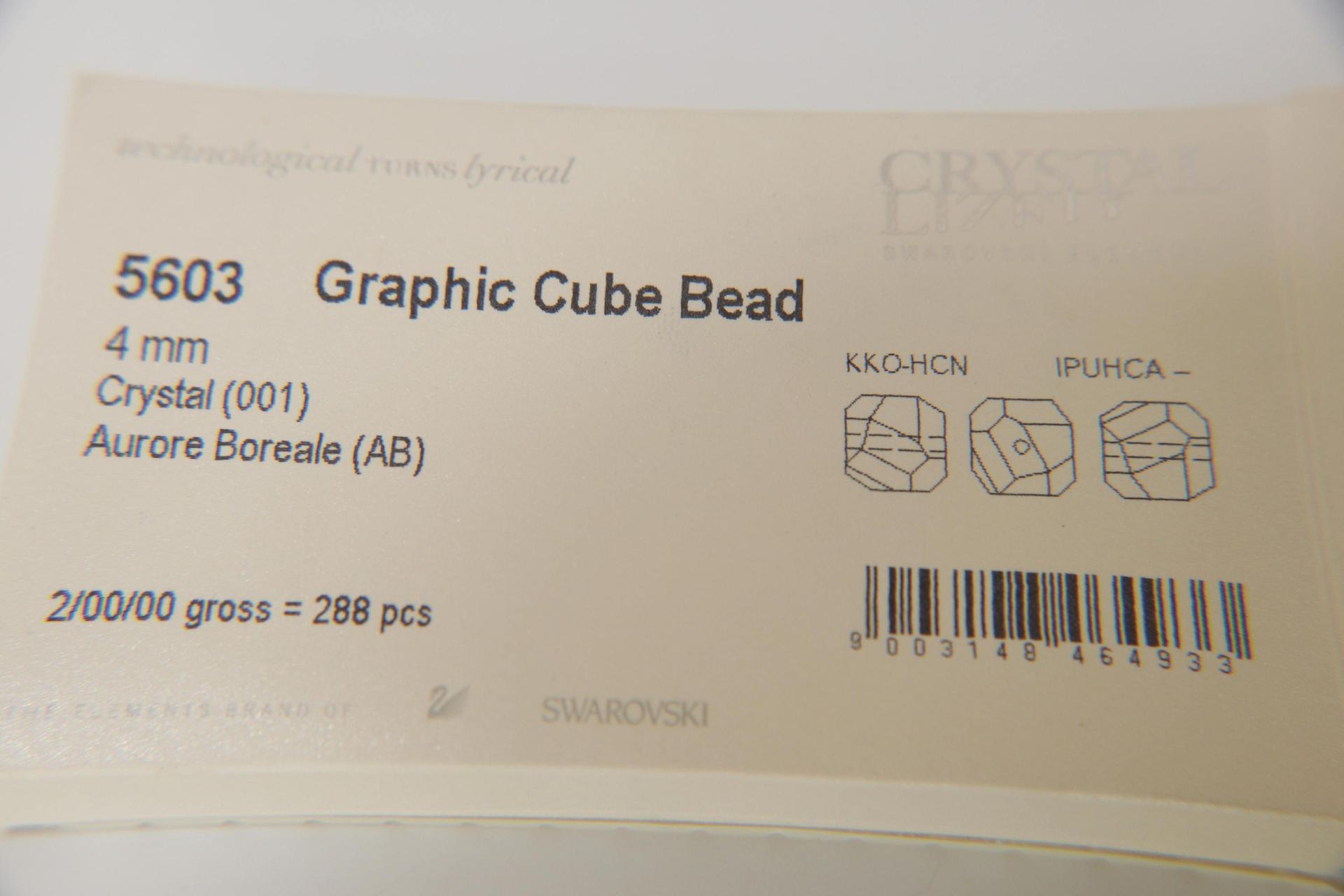 Swarovski 5603 4mm Graphic Cube Crystal 12/36/72/144/288 Pieces Crystal/AB/Golden Shadow PREMIUM MATERIALS, vintage findings, wedding