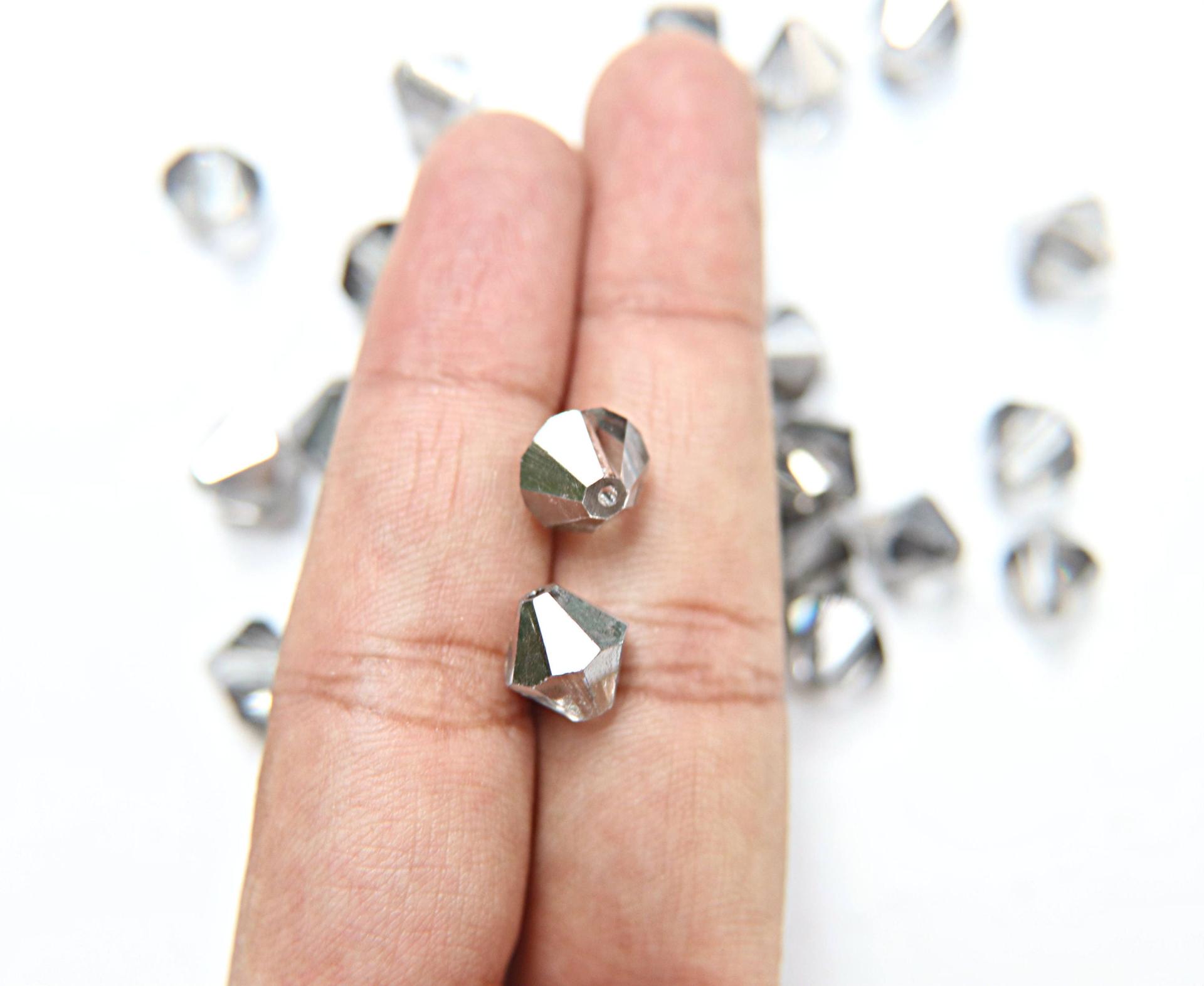 10mm SWAROVSKI, Rare Bicones Austrian, Aquamarine AB/Crystal/Jet Nut/Peridot/Crystal Blue Shade/Crystal Silver Night vintage rare beads