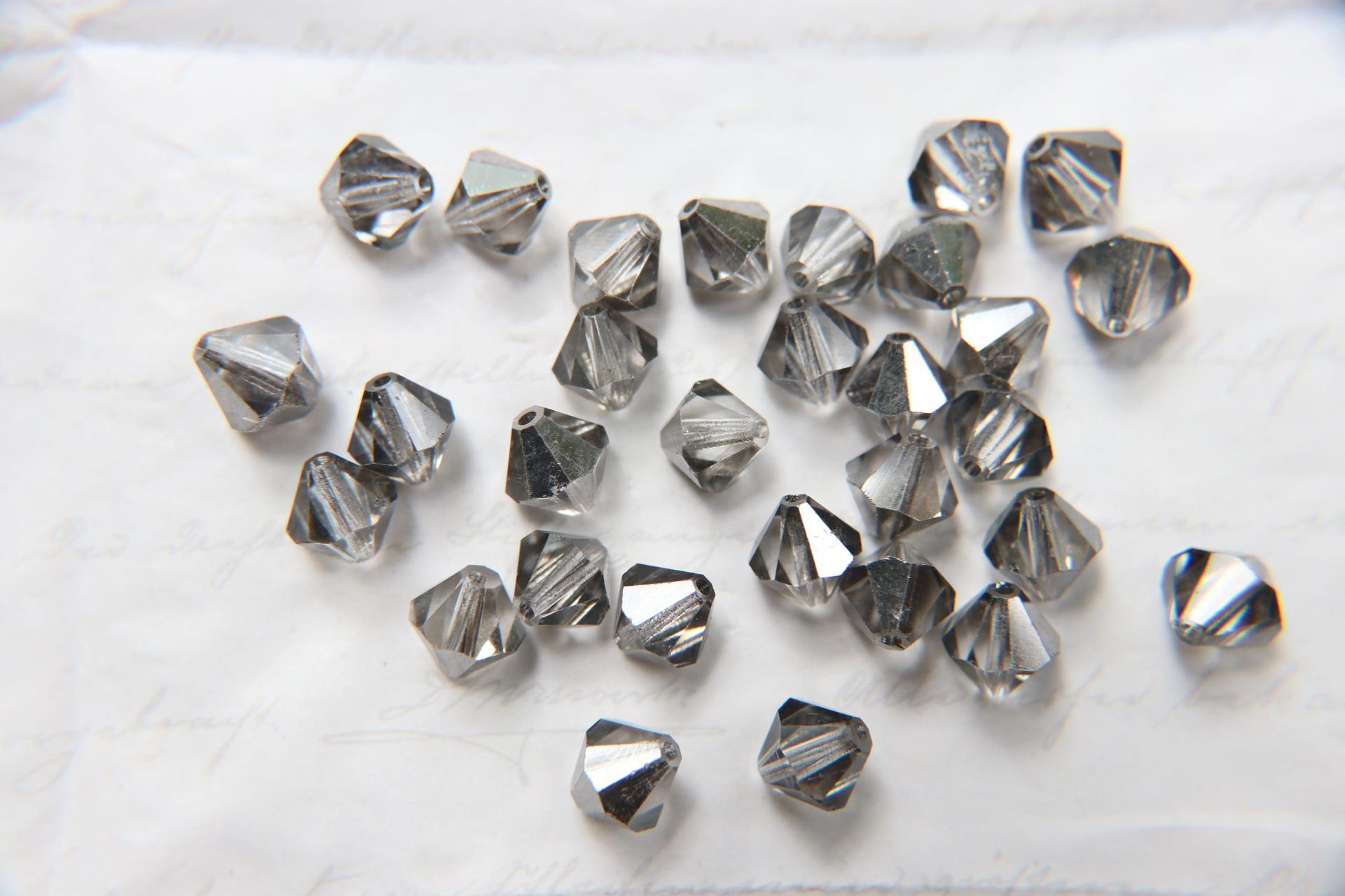 10mm SWAROVSKI, Rare Bicones Austrian, Aquamarine AB/Crystal/Jet Nut/Peridot/Crystal Blue Shade/Crystal Silver Night vintage rare beads