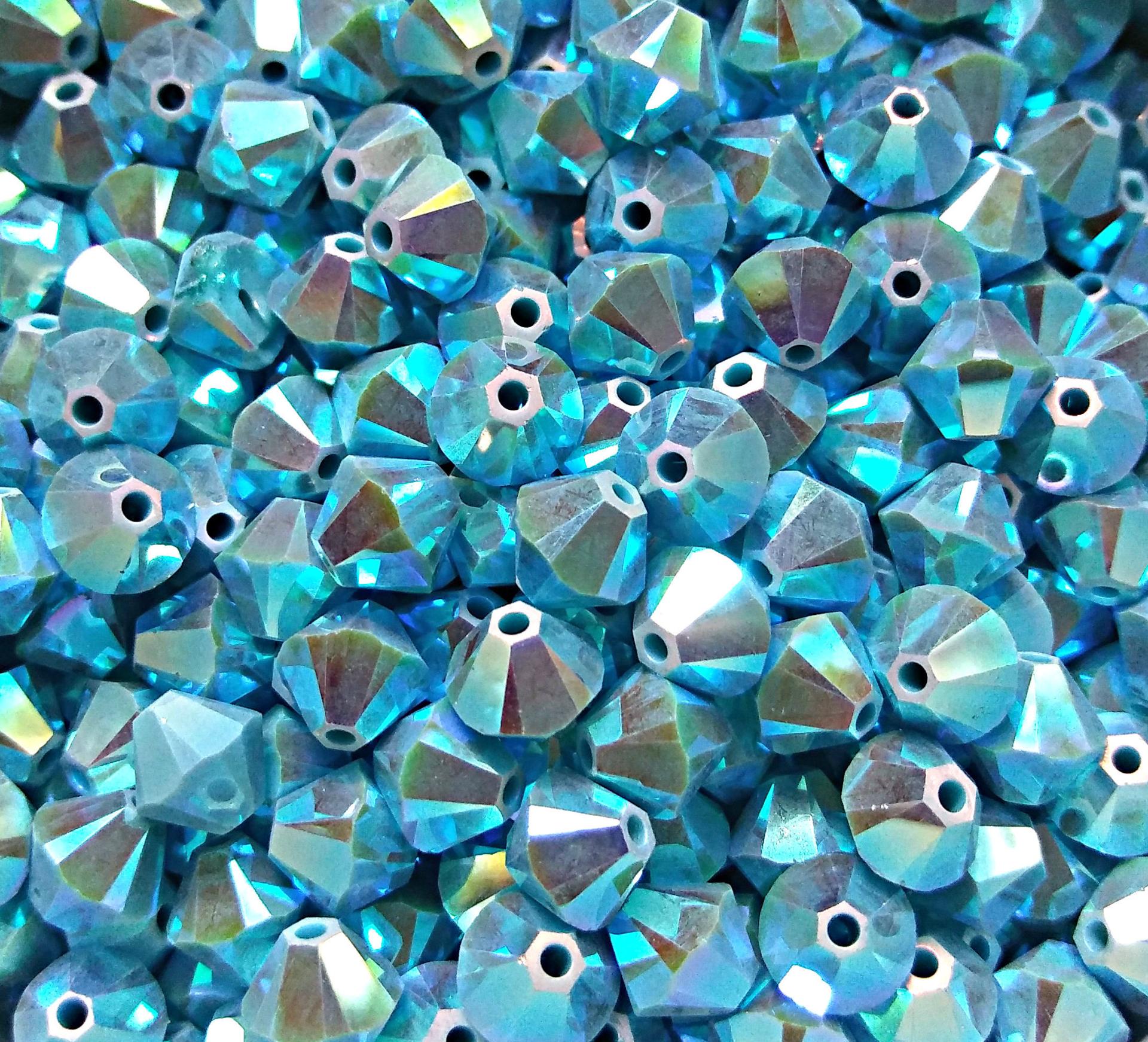 4mm Turquoise 2X Aurore Boreale Bicone beads Cuts 36/72/144/432/720 Pieces (267) SWAROVSKI ELEMENTS rainbow beads, jewelry making
