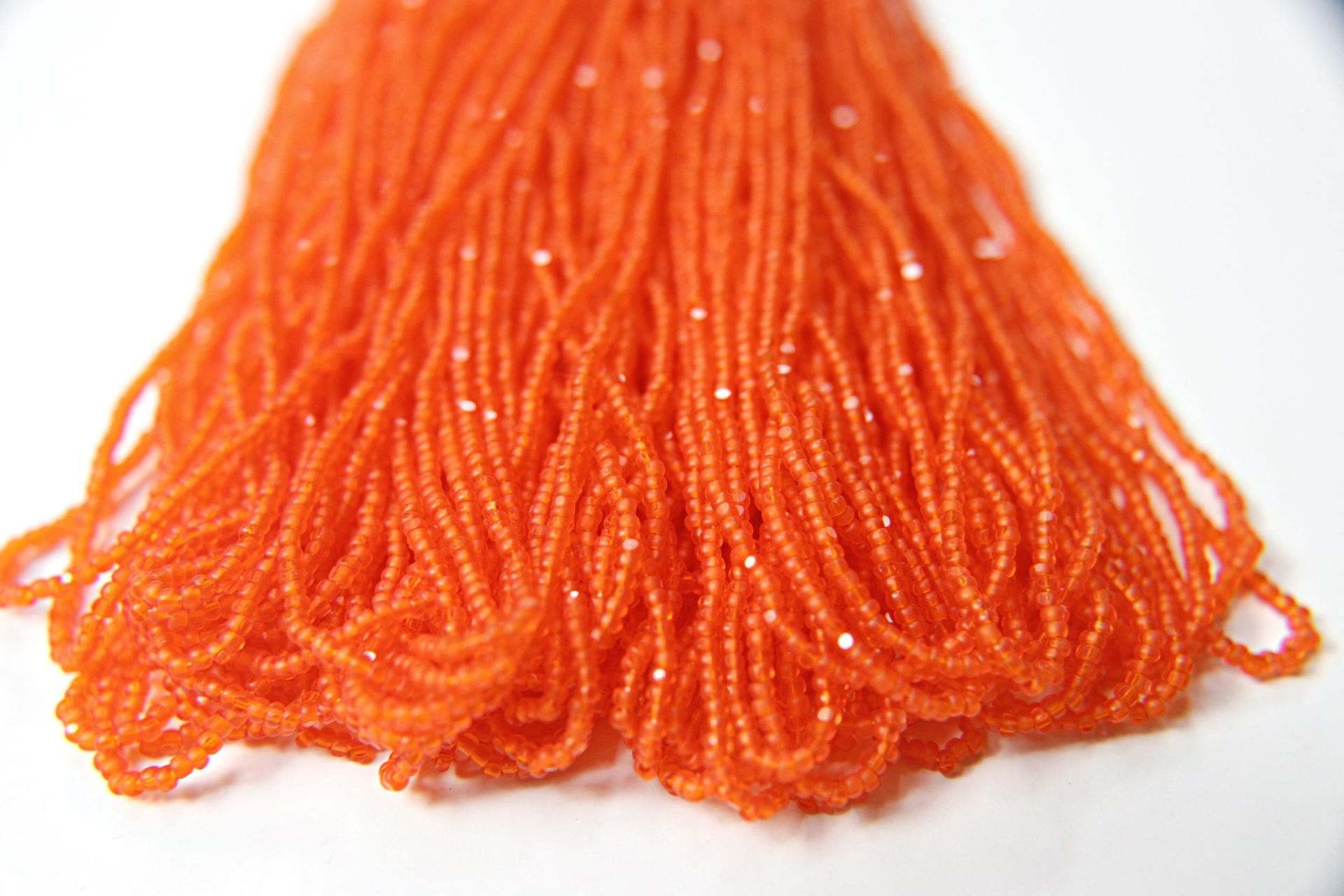 11/0 Frosted Orange Hanks Charlotte Cut Beads 53430 1/5/25/50/100 Hanks 2.0mm glass beads, jewelry supply, findings, craft supply vintage