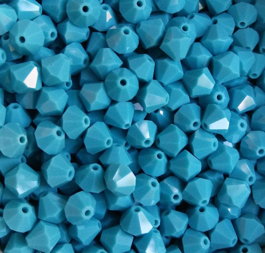 6/8 MM Turquoise Swarovski Bicone beads Cuts 6/12/24/36/72/144/288 Pieces (267) jewelry supplies, vintage findings, embroidery materials