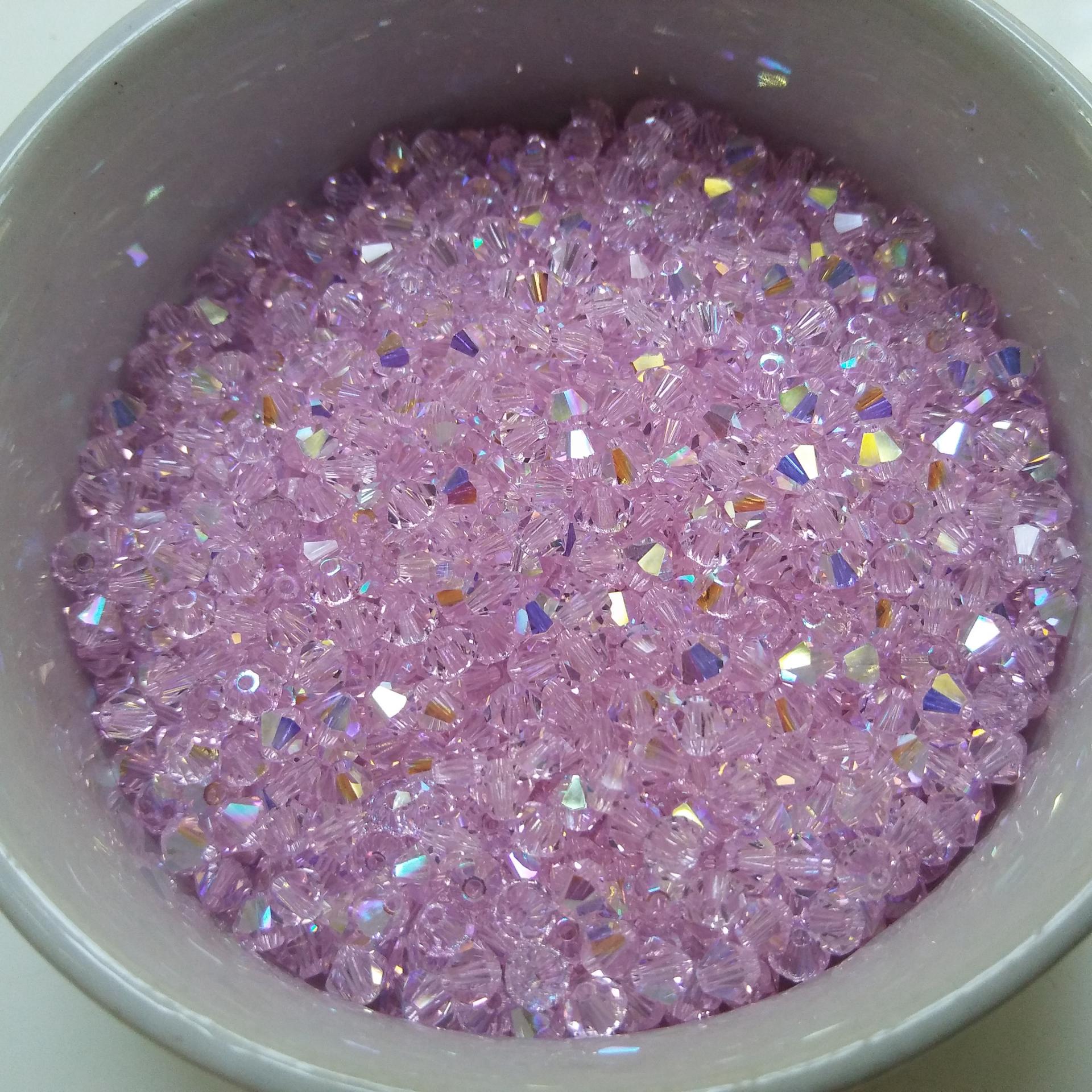 4mm Swarovski ROSALINE AB raibow Bicones beads 36/72/144/432/720 Pieces jewelry making findinga, embroidery materials, couture embellishment