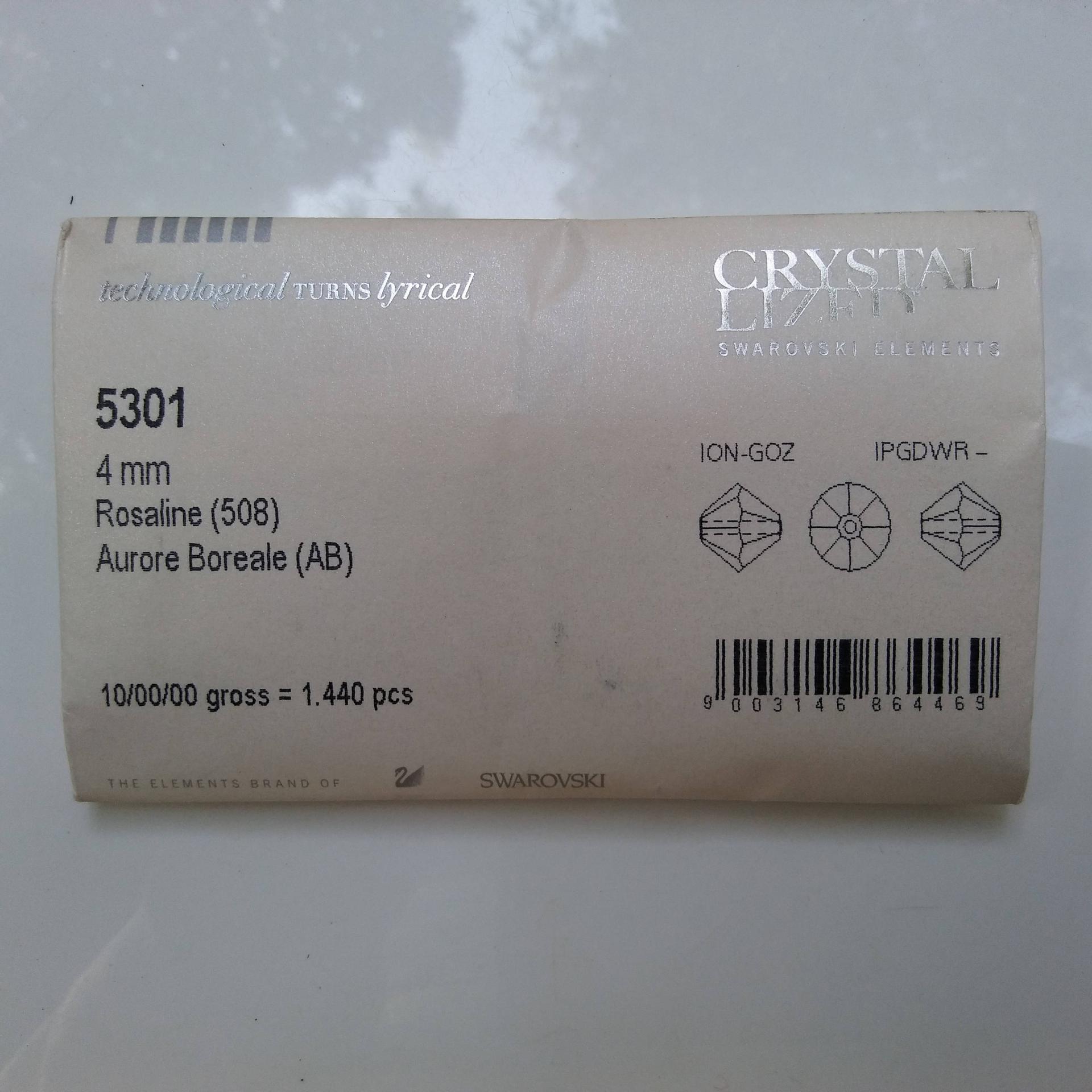 4mm Swarovski ROSALINE AB raibow Bicones beads 36/72/144/432/720 Pieces jewelry making findinga, embroidery materials, couture embellishment