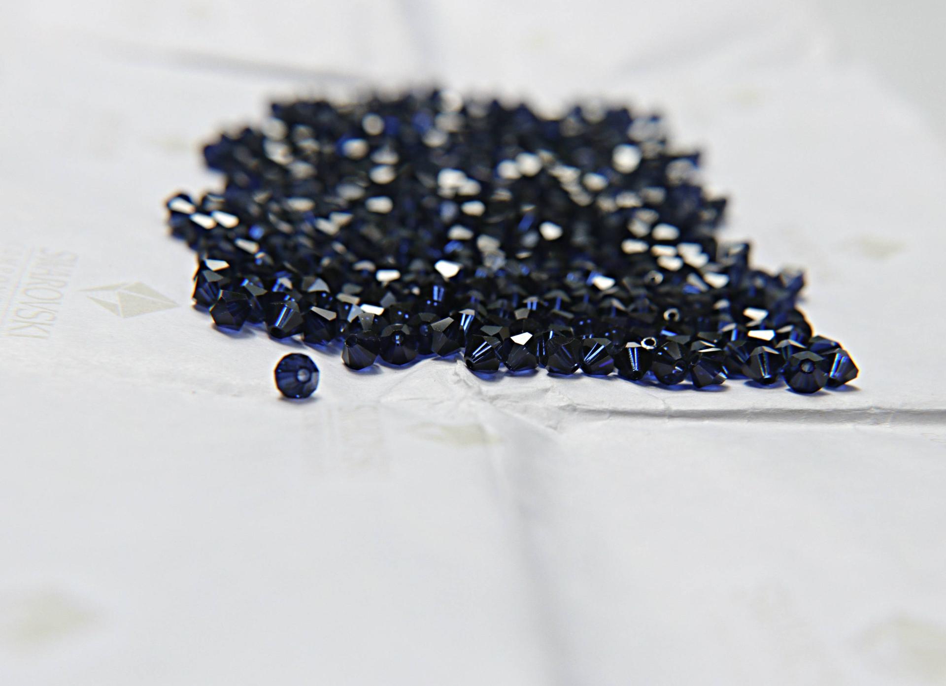 4/5MM Dark Indigo Swarovski Bicone Beads 12/36/72/144/432/720 Pieces (515) jewelry making, craft supplies, embroidery materials, rare beads