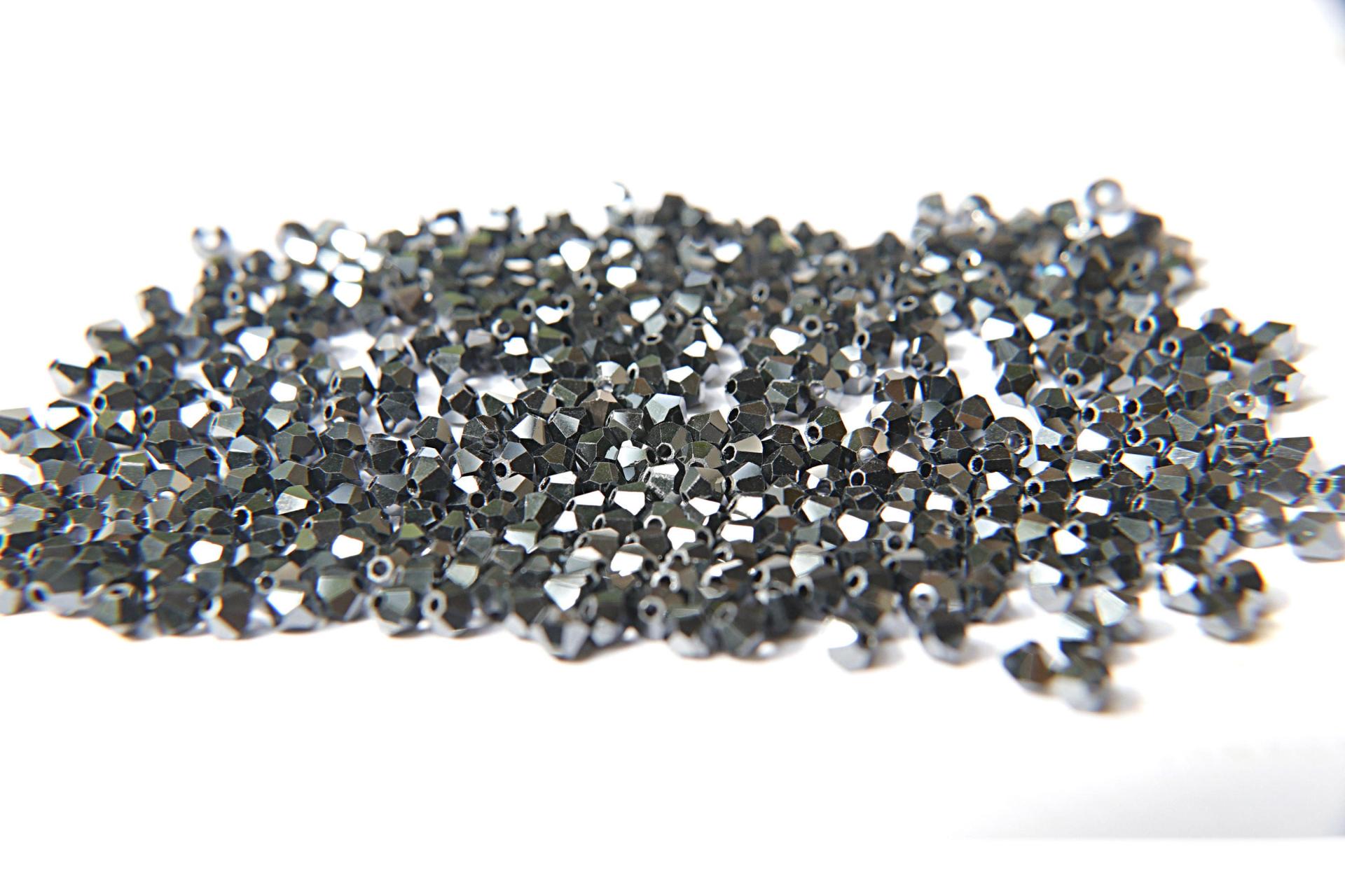 3mm Swarovski Bicone JET HEMATITE 2X beads Cuts 36/72/144/432/720 Pieces Jewelry findings, embroidery materials, jewelry making, craft