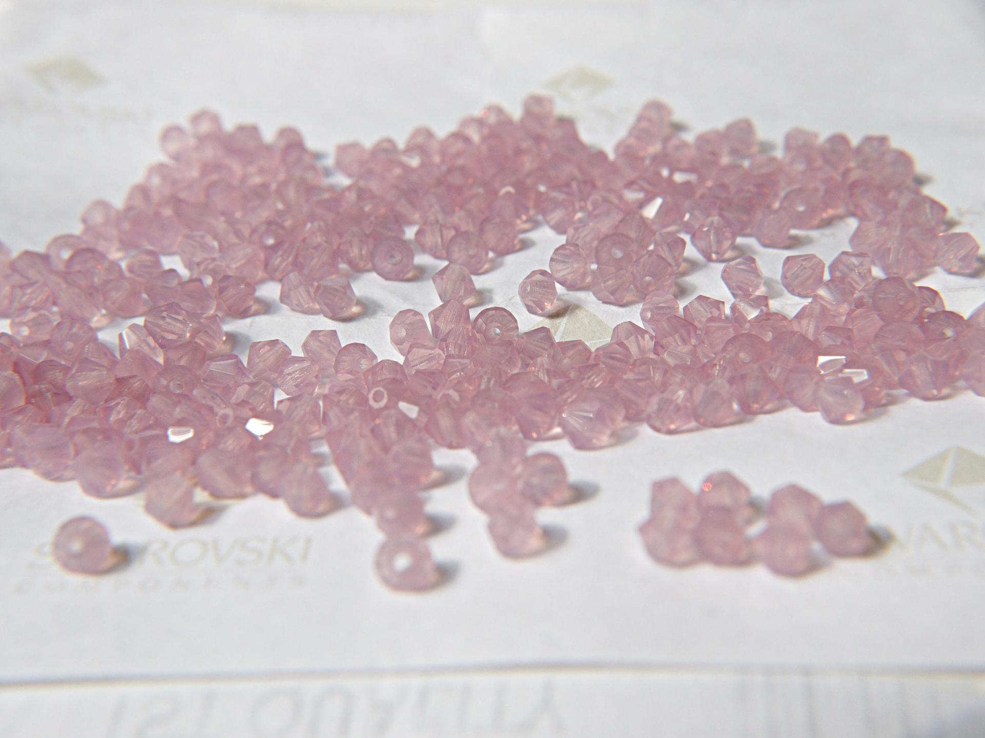 Brick Pink Opal Rose Genuine Czech Bicone (4mm) 36/72/144/432/720 Pieces (71010) rare findings, embroidery materials, vintage beads