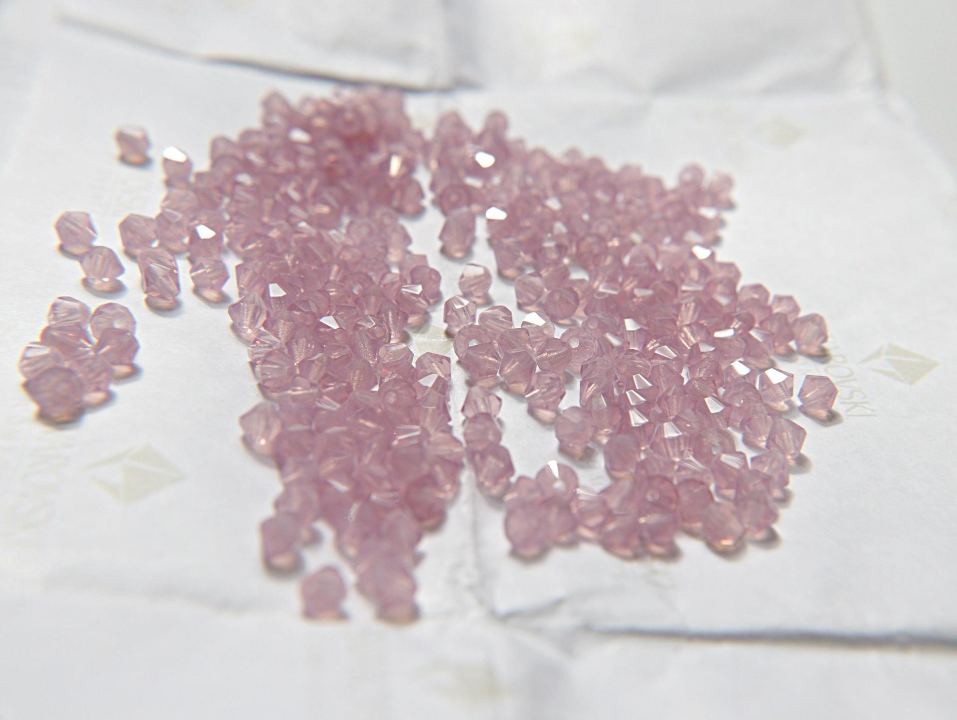Brick Pink Opal Rose Genuine Czech Bicone (4mm) 36/72/144/432/720 Pieces (71010) rare findings, embroidery materials, vintage beads