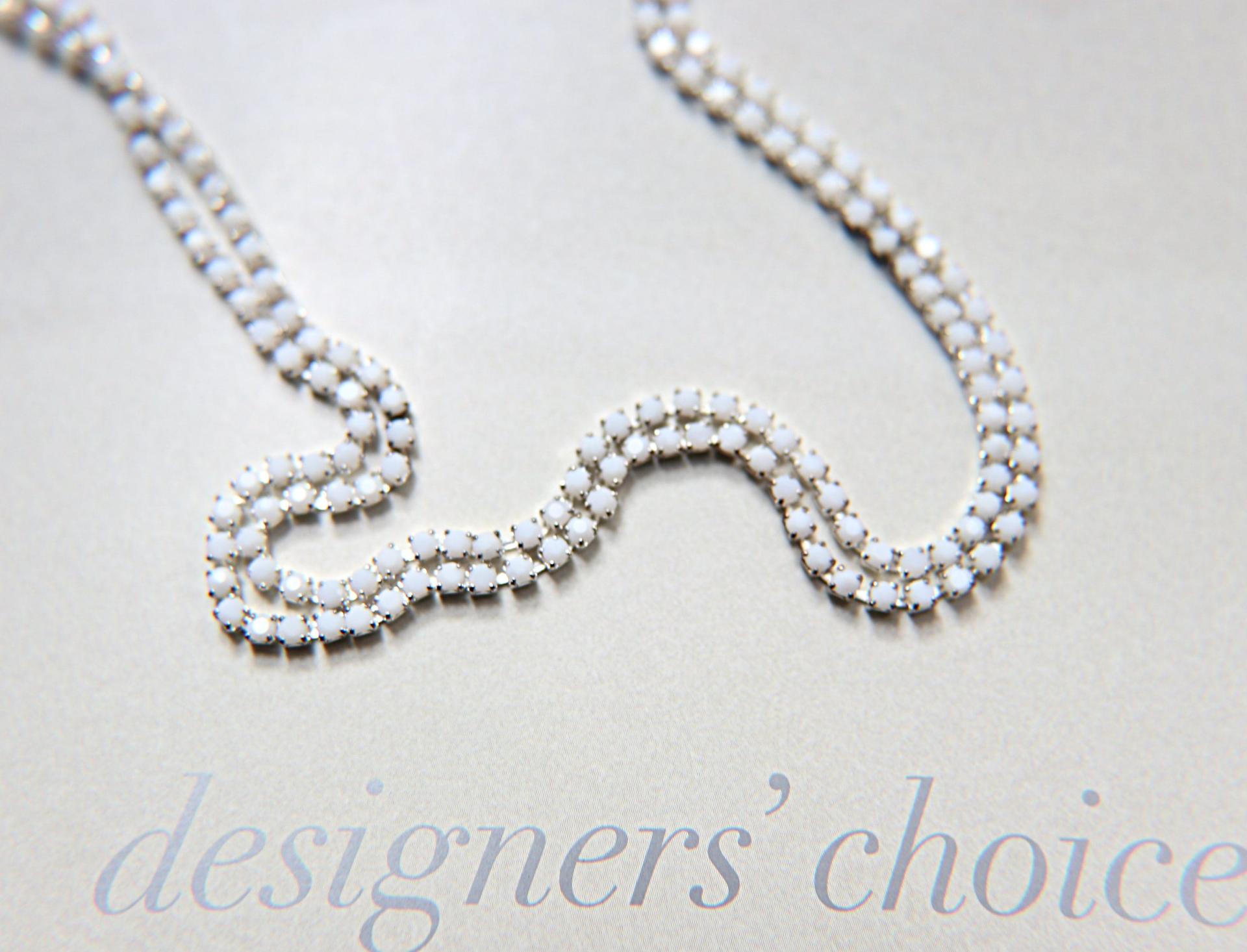 6 SS Rhinestone Chain Vintage Chatons Opaque Chalk White Silver Plated 2mm 1/2/5/15 Meters Wedding Bridal Supplies|Jewelry Making|Decoration