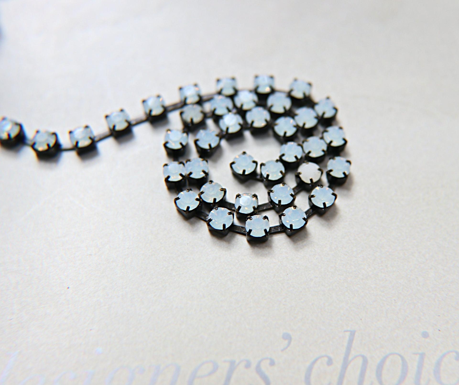 16ss Rhinestone Chain Swarovski White Opal Black base 4mm 1/2/5/15 Meters Wedding Bridal Supplies|Jewelry Making|Decoration, Vintage supply