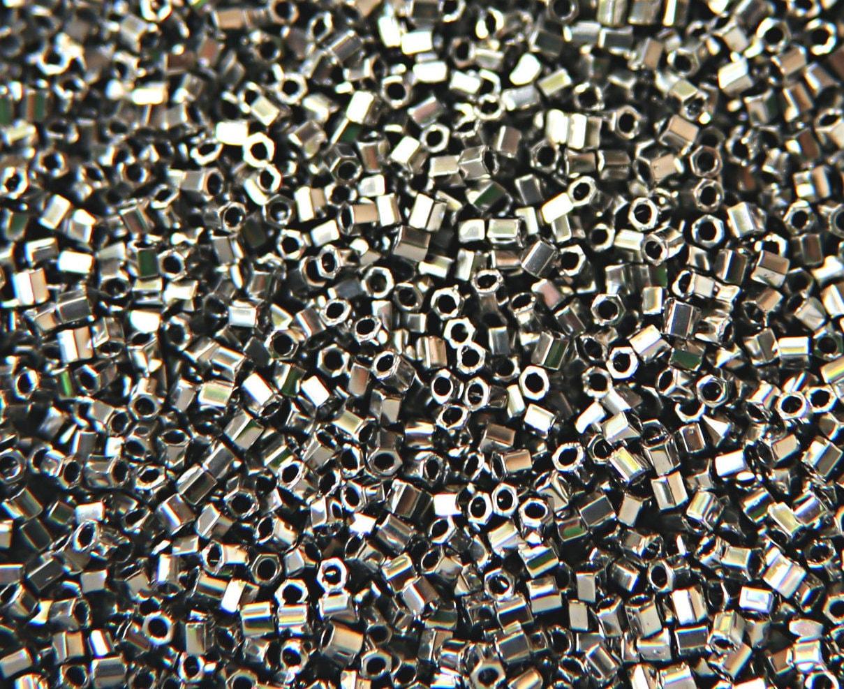15/0 Hex Miyuki Hex Cuts Metallic Nickel Japanese Beads 10/20/50/100 Grams Premium materials