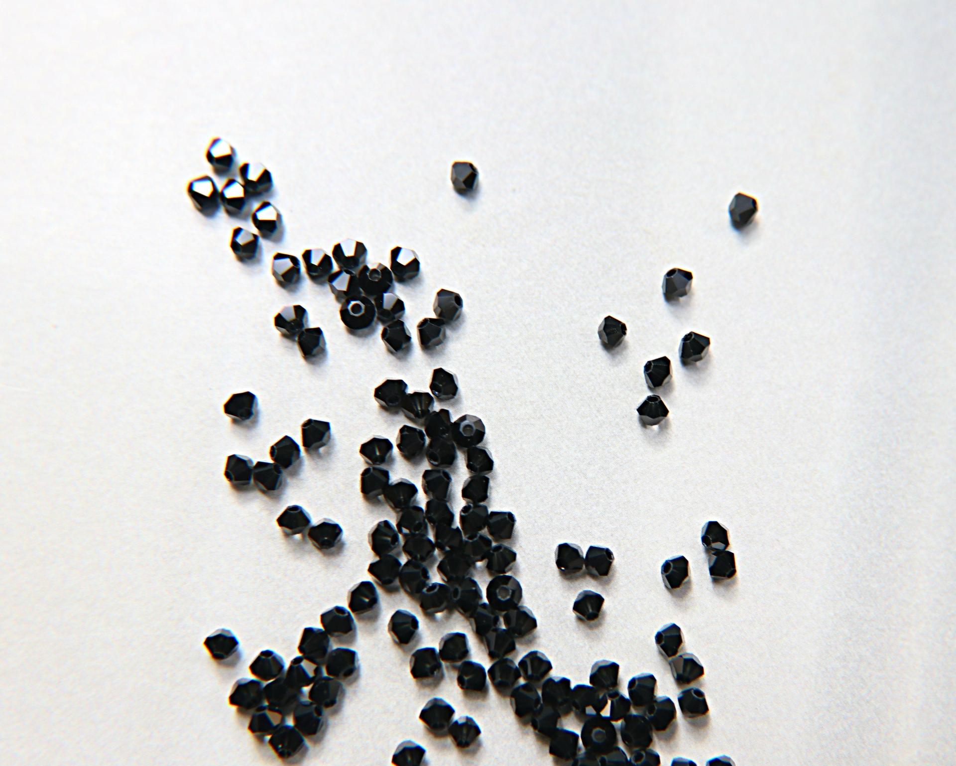 3mm Jet Black Swarovski Bicone Beads 36/72/144/432/720 Pieces (280) Jewelry findings, embroidery materials, jewelry making, craft supplies