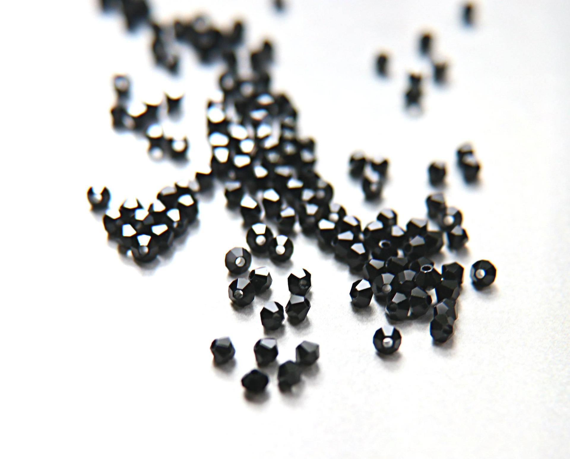 3mm Jet Black Swarovski Bicone Beads 36/72/144/432/720 Pieces (280) Jewelry findings, embroidery materials, jewelry making, craft supplies