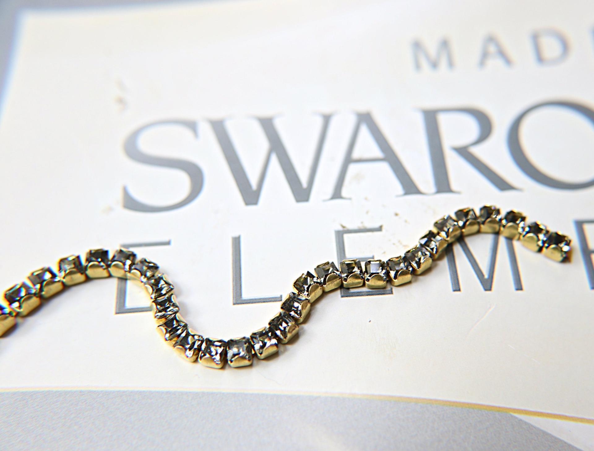 4mm Square Swarovski fancy Rhinestone Chain in Black Diamond 0.5/1 Meter Brass/Vintage Black Settings Wedding Bridal Supplies|Decoration