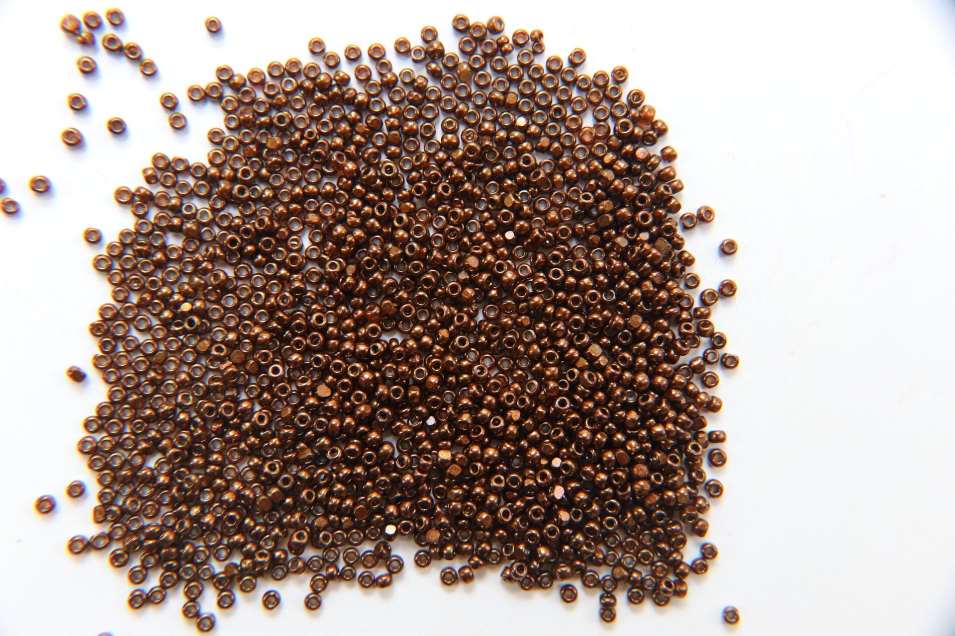 13/0 Charlotte Cut Beads Metallic Dark Copper 5/10/20/50/250/500 Grams craft supplies, jewelry making, embroidery materials, vintage beads
