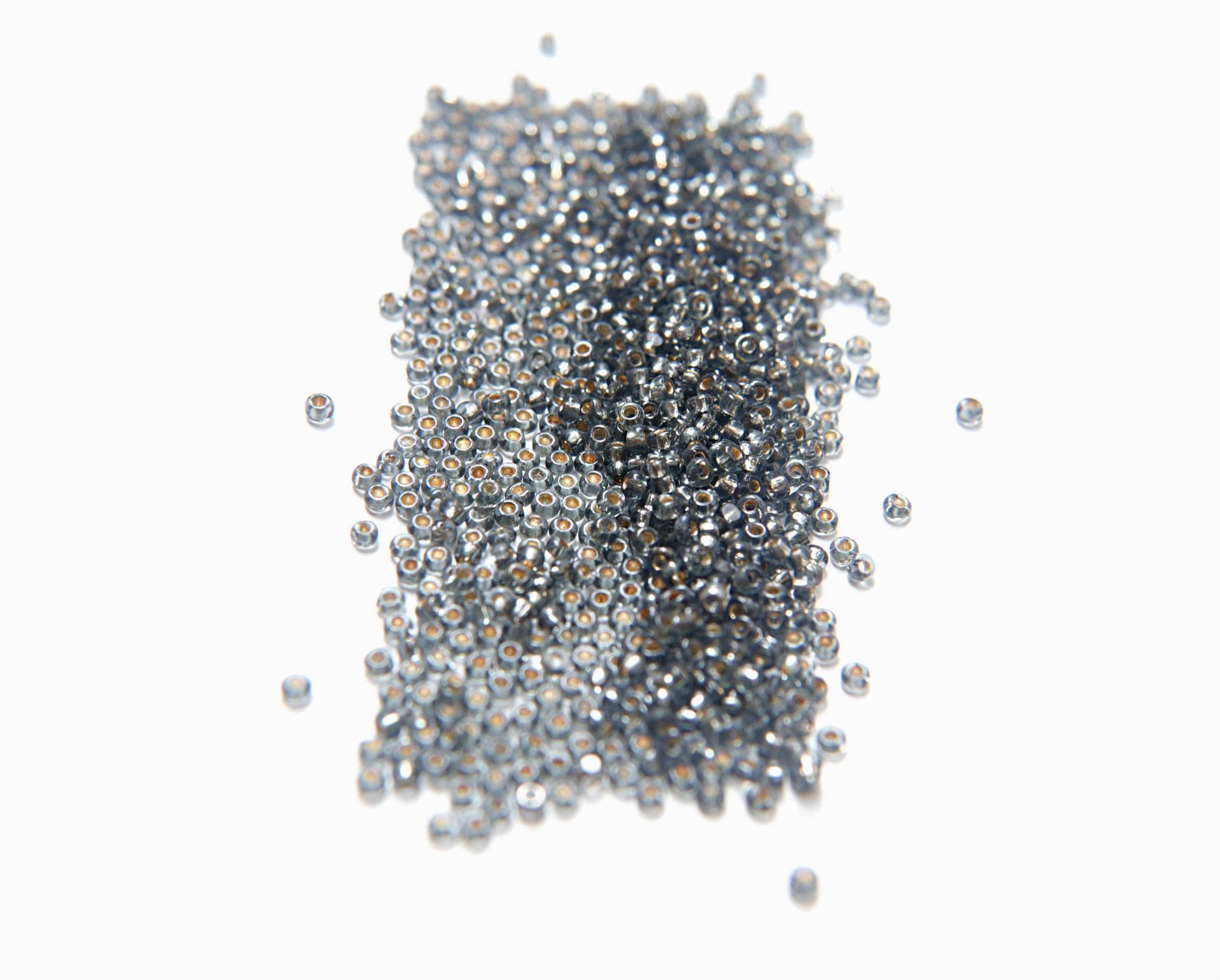 11/0 Charlotte true Cut Beads Silver Lined Black Diamond 10/20/50/250/500 Gms (10 Grams 1300) Pieces glass beads vintage findings