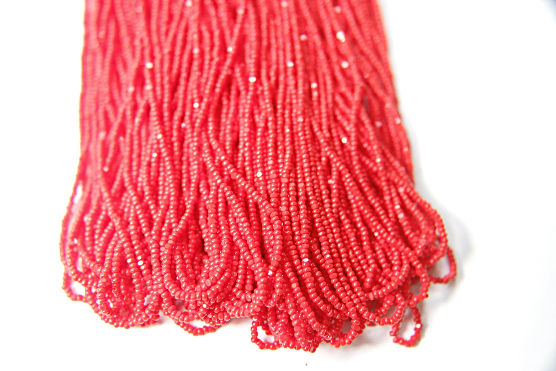 13/0 Hanks Charlotte Cut Beads 93170 Light Red Opaque 1/5/25/50/100 Hanks 1.6 mm glass beads, jewelry supply, findings, craft supply vintage