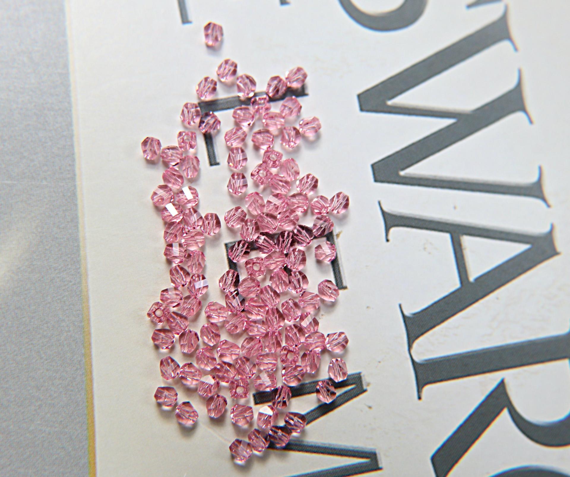3mm Swarovski Light Rose Beads 5020 Faceted Helix Bead 6/12/36/72/144/288/720/1440 Pieces Jewelry making beads