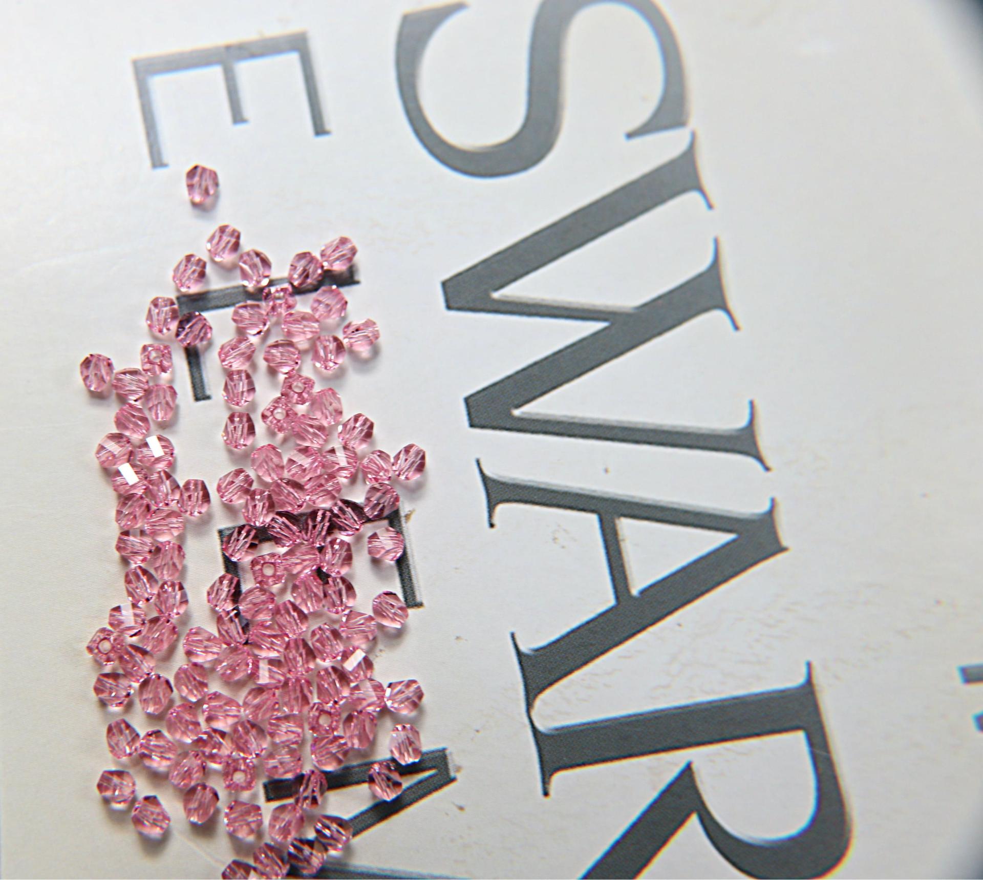 3mm Swarovski Light Rose Beads 5020 Faceted Helix Bead 6/12/36/72/144/288/720/1440 Pieces Jewelry making beads