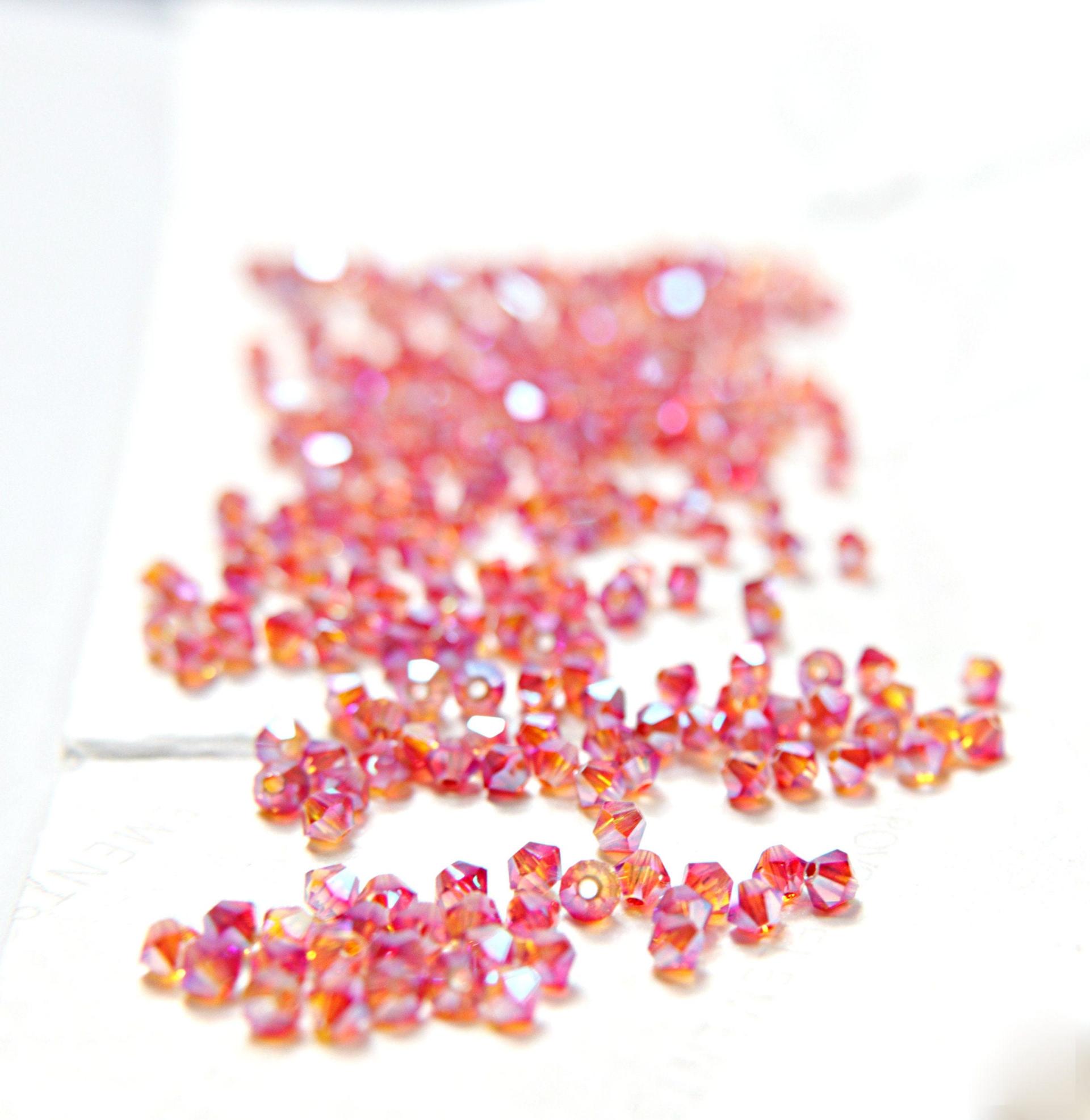 4mm Swarovski Fireopal AB 2X FC Bicones Rainbow Beads 36/72/144/432/720 Pieces (237) jewelry making rare findings, couture embellishments