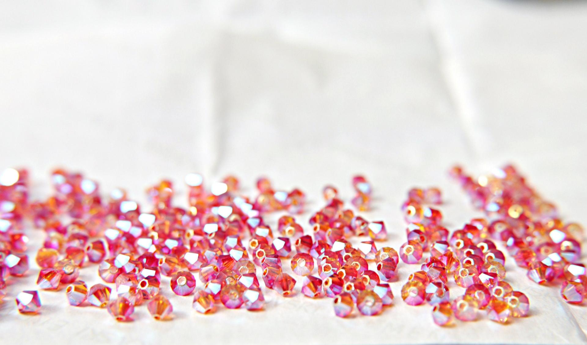 4mm Swarovski Fireopal AB 2X FC Bicones Rainbow Beads 36/72/144/432/720 Pieces (237) jewelry making rare findings, couture embellishments