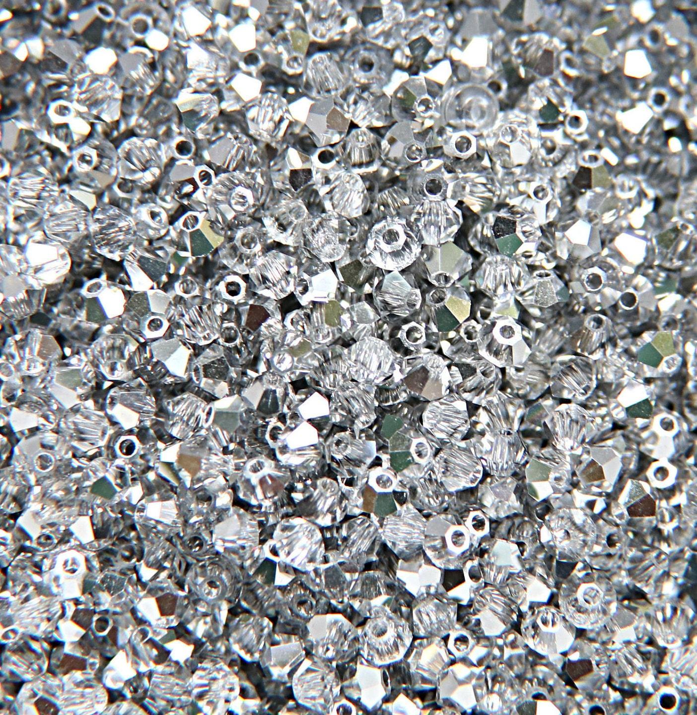 6mm Crystal Comet Argent Light Bicone beads Cuts 20 Gross (2880 Pieces) Rare findings, jewelry making, craft supplies, embellishment