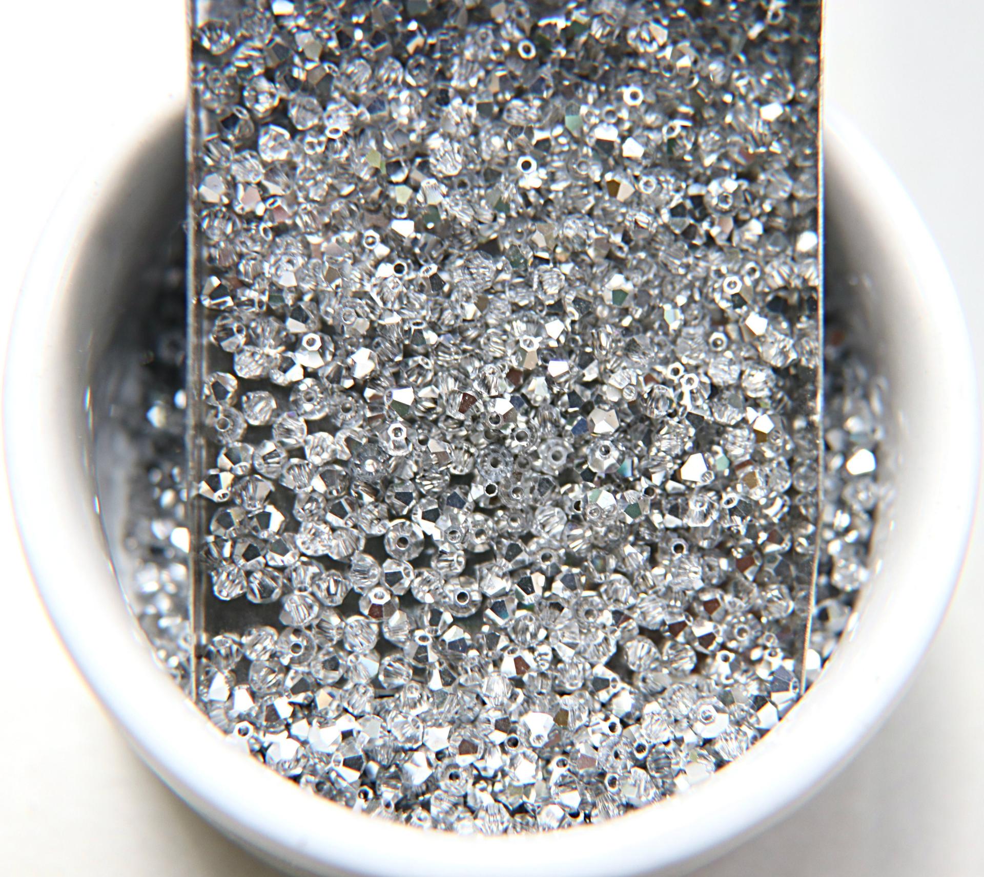 Crystal Cal (4mm) (comet Argent Light) Swarovski Bicone beads 72/144/432/1000 Pieces craft supplies, love beads, vintage findings