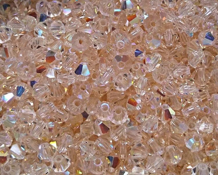 4mm Swarovski Silk AB Bicones rainbow beads 36/72/144/432/720 Pieces rainbow beads, jewelry making, couture embellishments, embroidery
