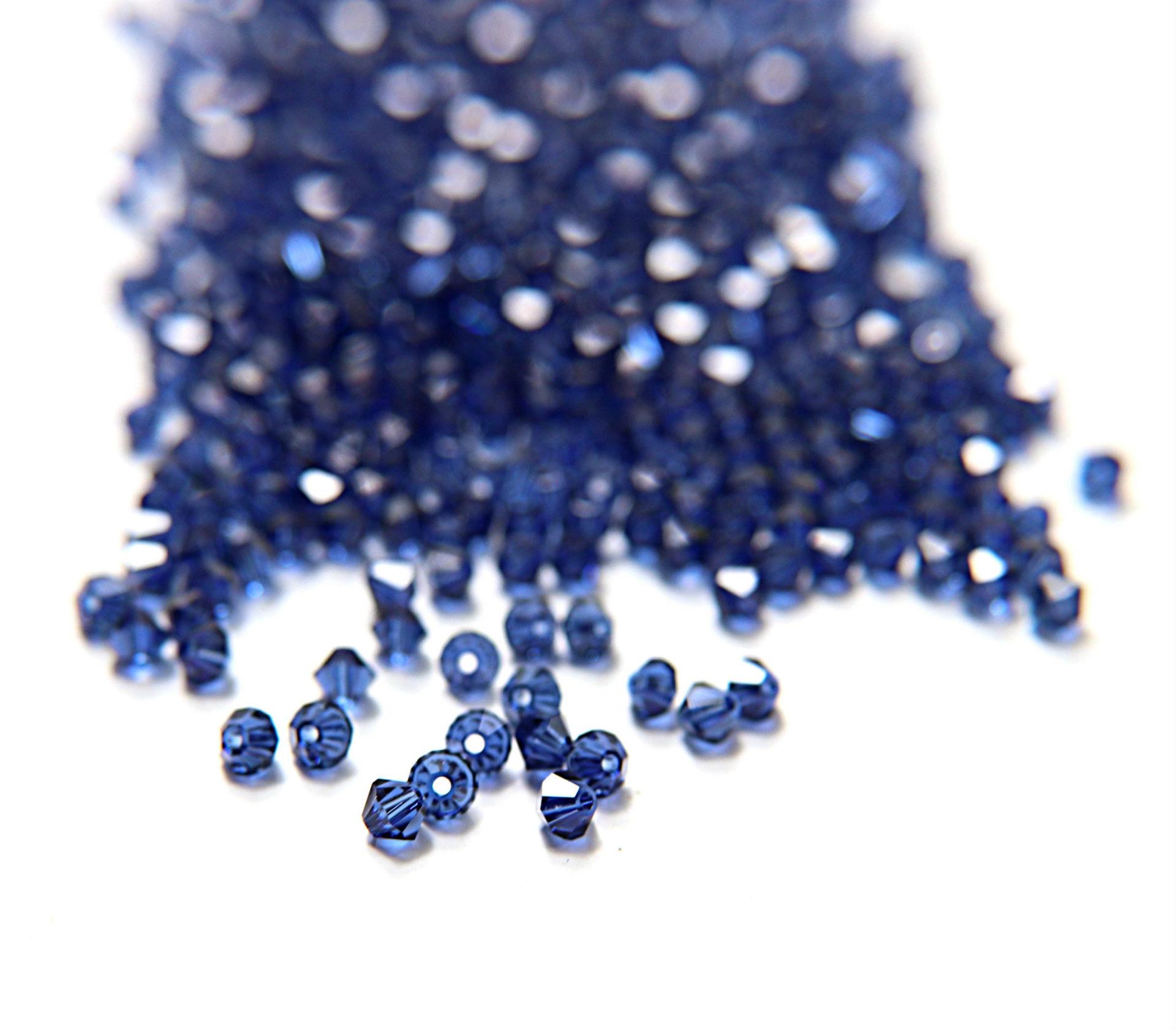 Dark Sapphire Swarovski Bicone beads (4mm) 36/72/144/432/720 Pieces VINTAGE SWAROVSKI, jewelry making, embroidery materials, craft supply