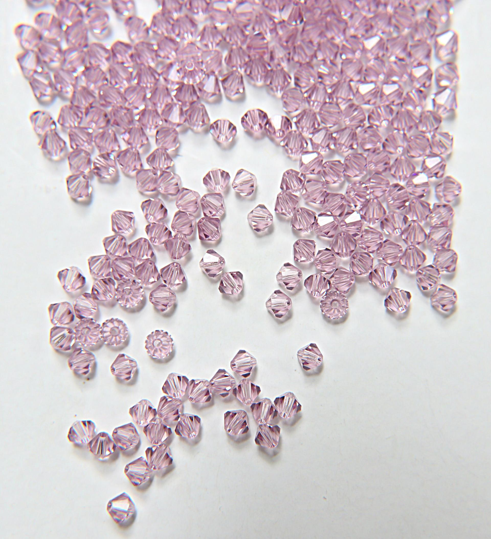 Light Amethyst (4mm) Swarovski Bicone Beads 36/72/144/432/720 Pieces (212) jewelry making, vintage findings, embroidery materials, gemstone