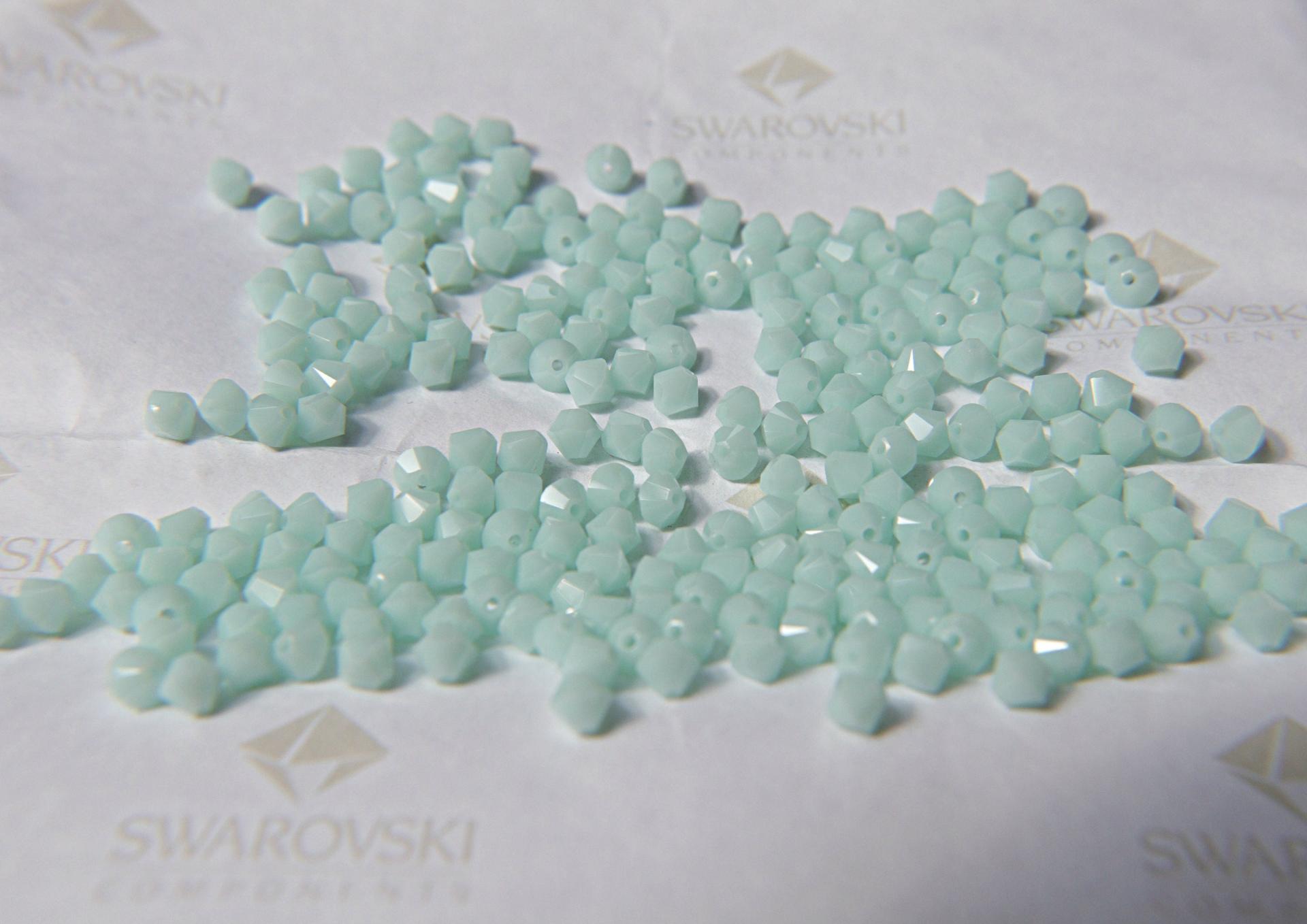 3mm Mint Alabaster Swarovski Bicone Beads 36/72/144/432/720 Pieces (397) Jewelry findings, embroidery materials, jewelry making, craft