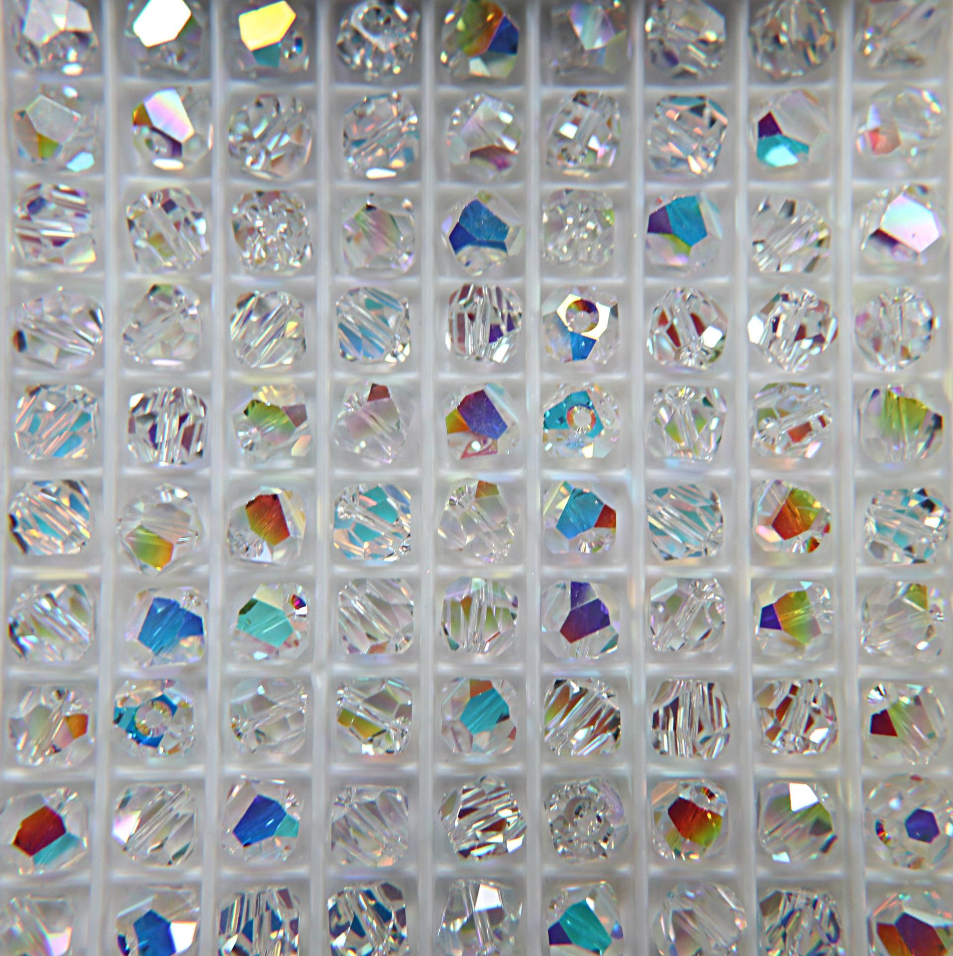 Swarovski 5603 6mm Graphic Cube Crystal Aurore Boreale 12/36/72/144/288 Pieces PREMIUM MATERIALS, vintage findings, wedding jewlery making