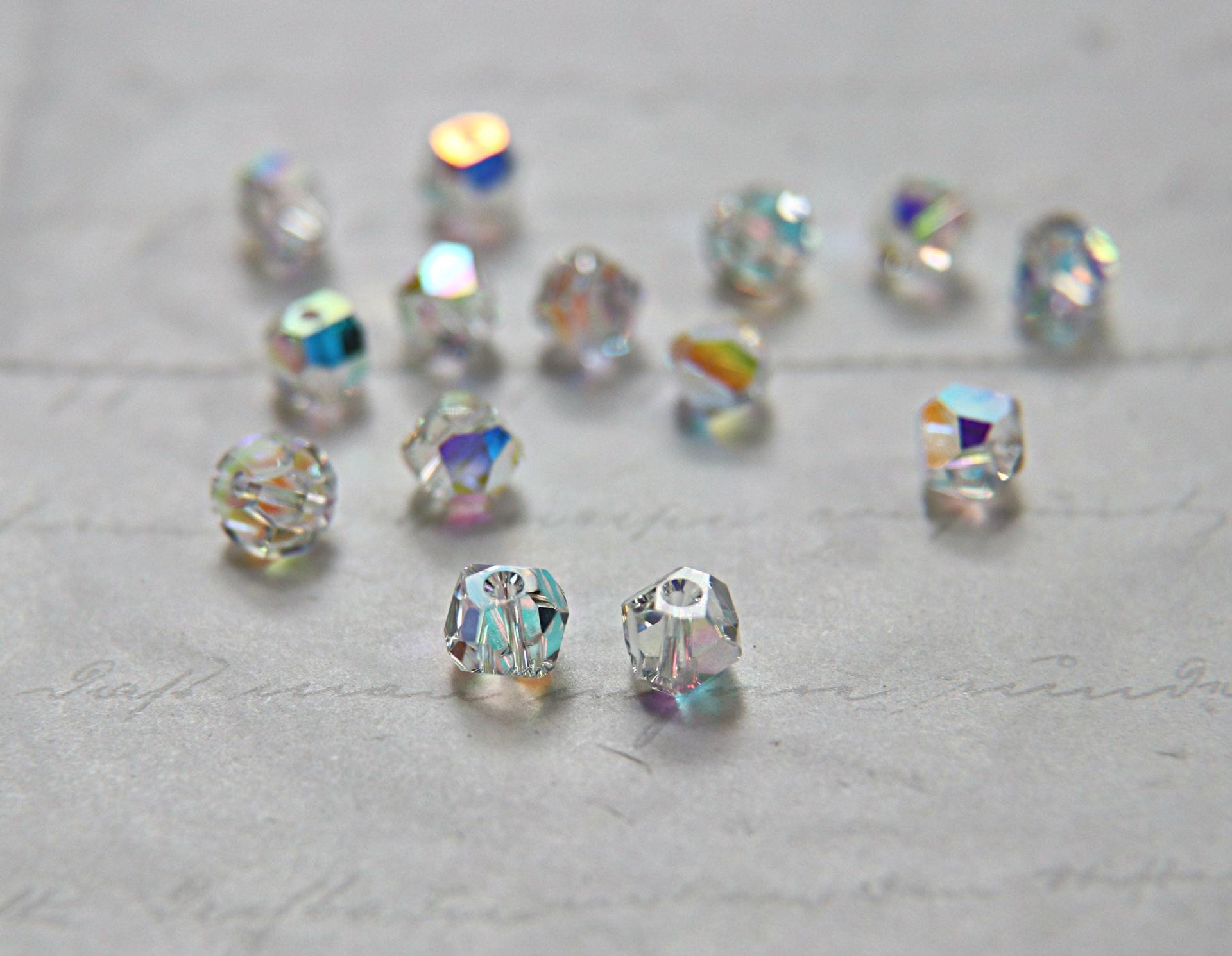 Swarovski 5603 6mm Graphic Cube Crystal Aurore Boreale 12/36/72/144/288 Pieces PREMIUM MATERIALS, vintage findings, wedding jewlery making