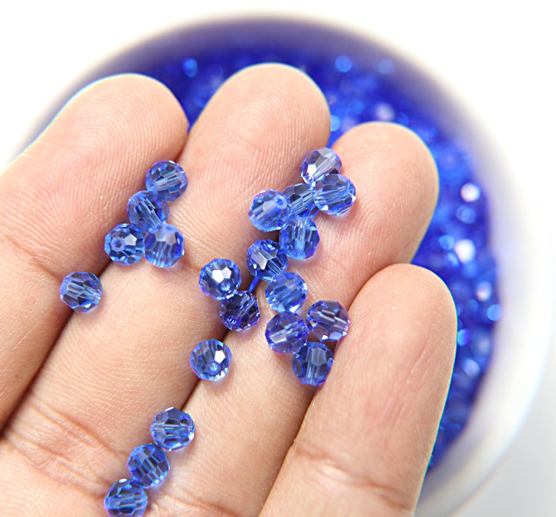 5mm Swarovski Elements Article 5000 Sapphire Faceted Round Beads 6/12/36/172/44/288/720 Pieces