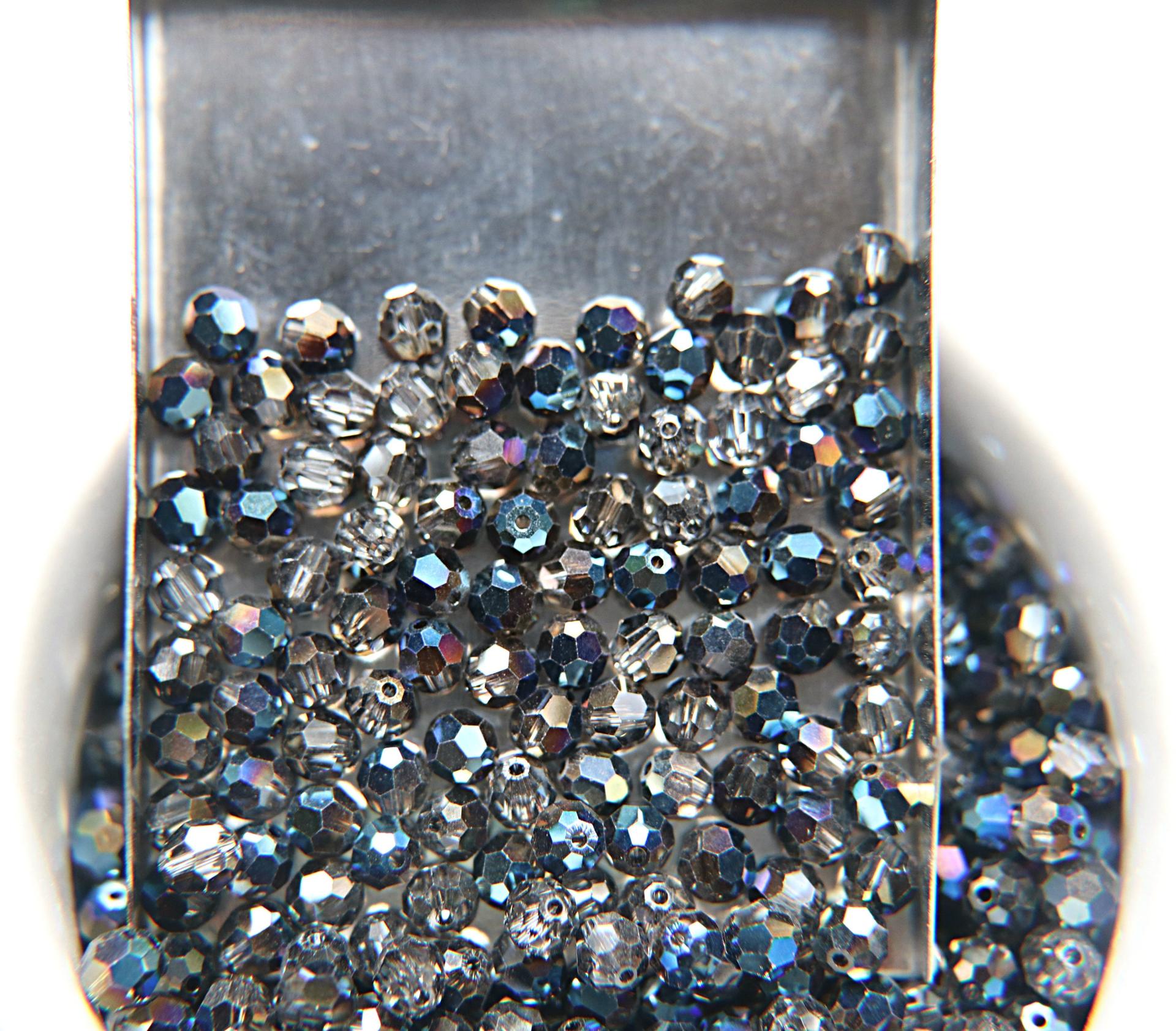5mm Swarovski Elements Article 5000 Crystal Metallic Blue Faceted Round Beads 6/12/36/172/44/288/720 Pieces
