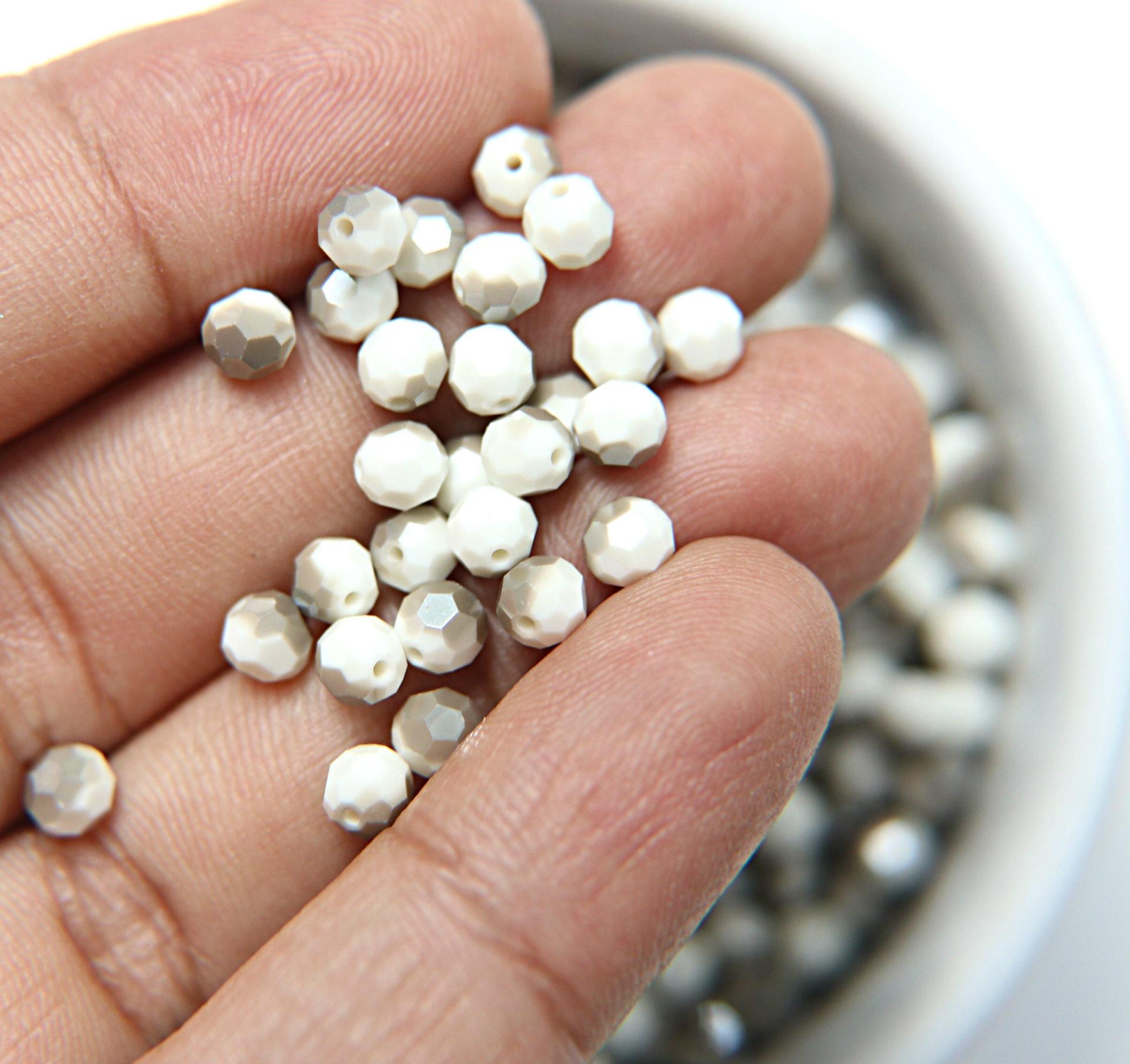 5mm Swarovski Elements Article 5000 Chalk White SATIN Faceted Round Beads 6/12/36/172/44/288/720 Pieces