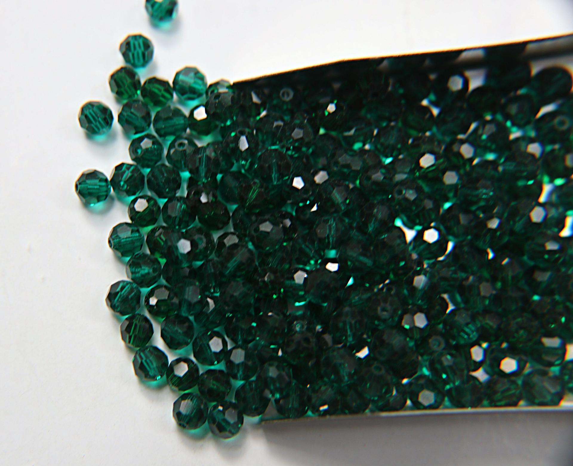 5mm Swarovski Elements Article 5000 Emerald Faceted Round Beads 6/12/36/172/44/288/720 Pieces