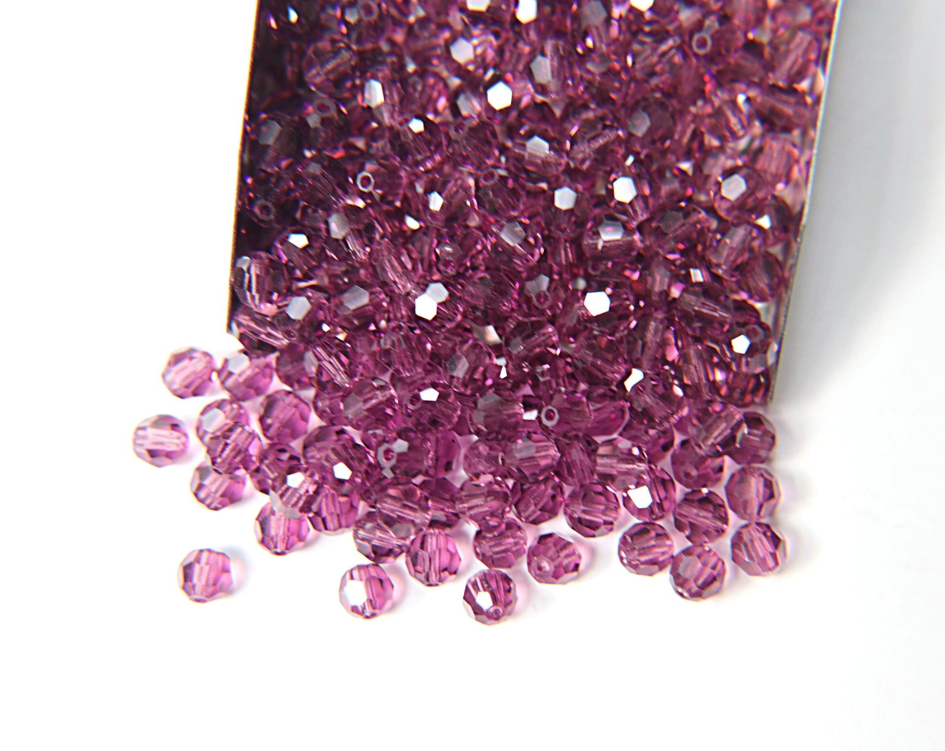 5mm Swarovski Elements Article 5000 Amethyst Faceted Round Beads 6/12/36/172/44/288/720 Pieces