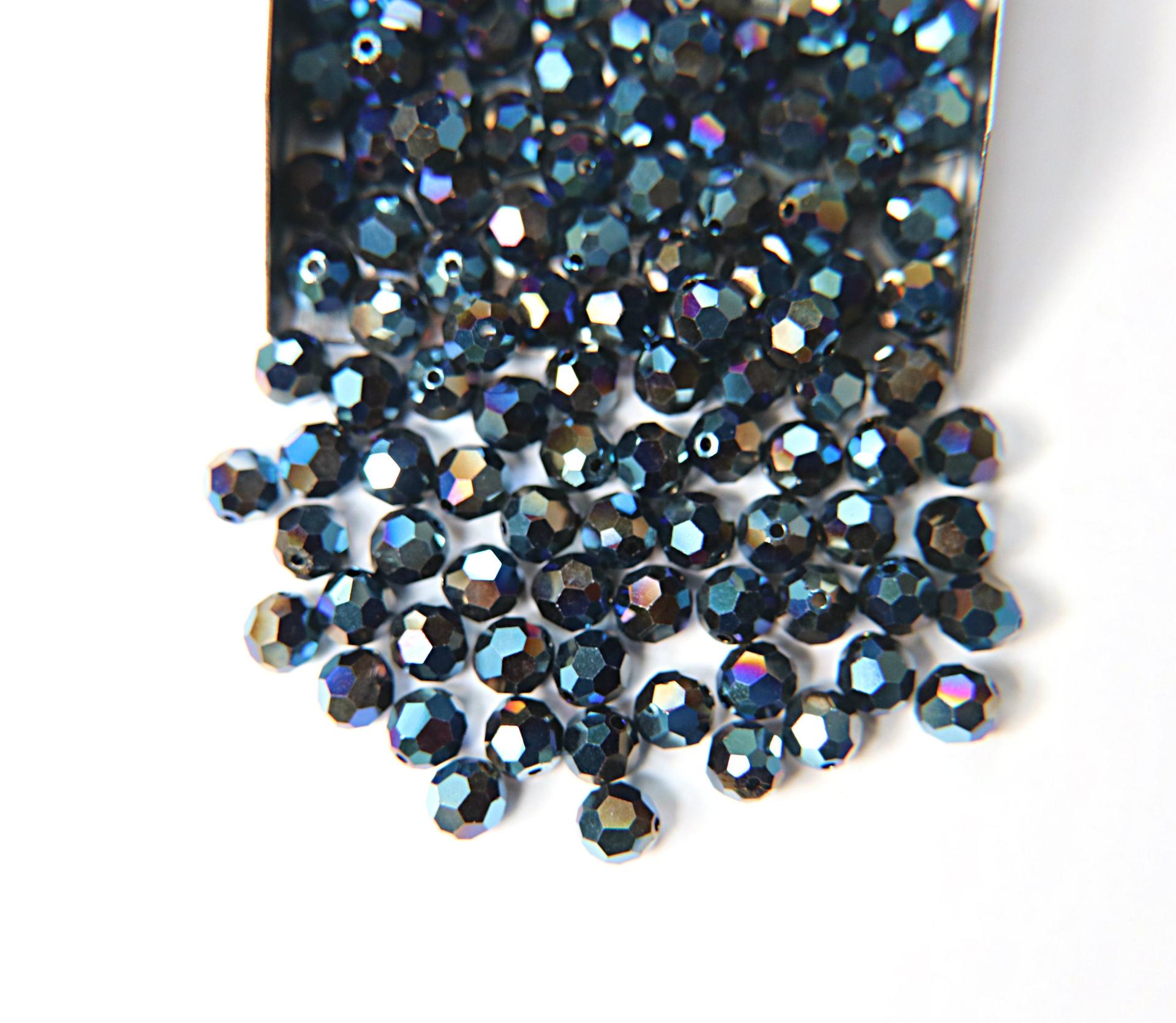6mm Swarovski Elements Article 5000 Metallic Blue Faceted Round Beads 6/12/36/172/44/288/720 Pieces
