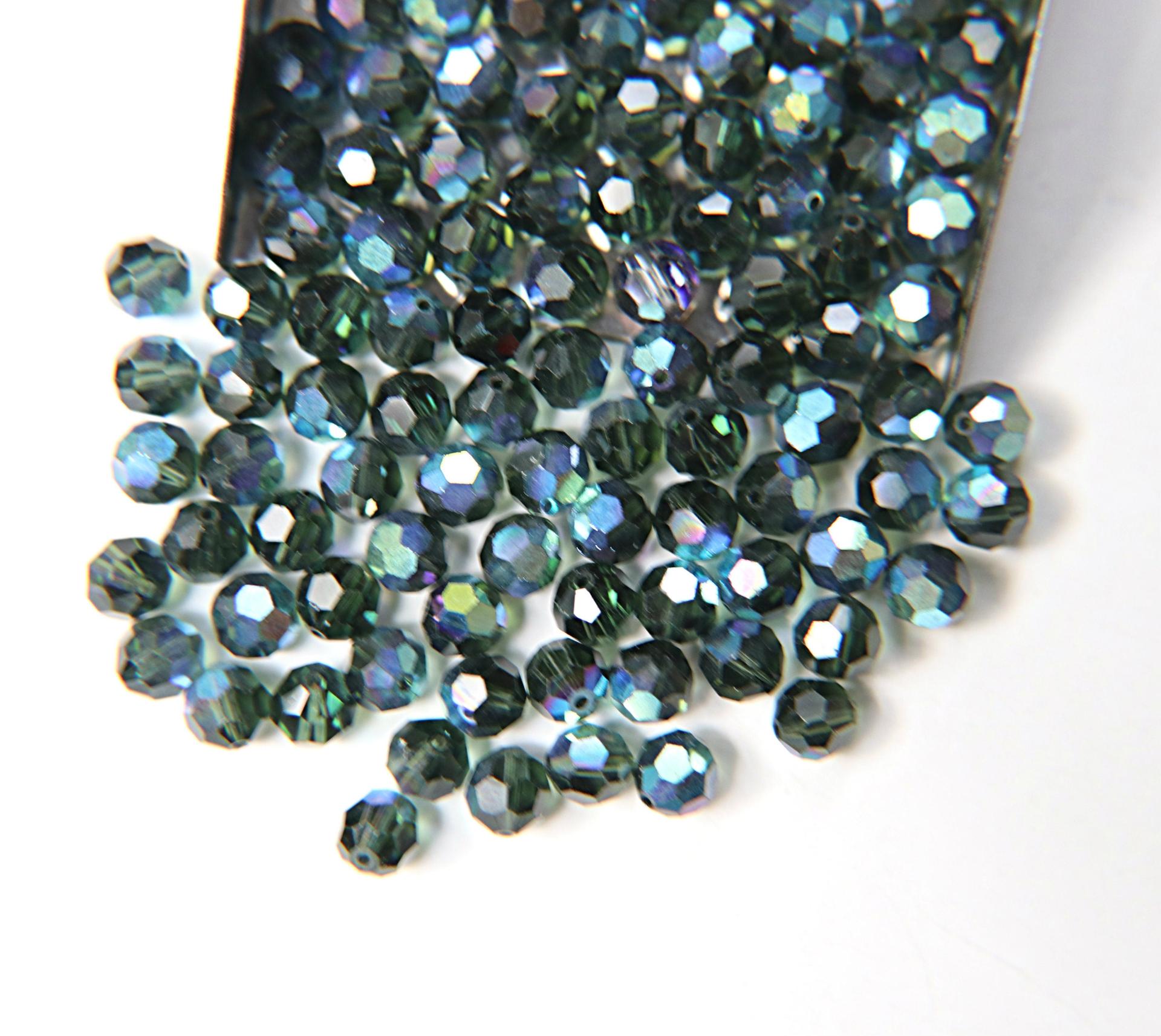 6mm Swarovski Elements Article 5000 Green Tourmaline AB Faceted Round Beads 6/12/36/172/44/288/720 Pieces
