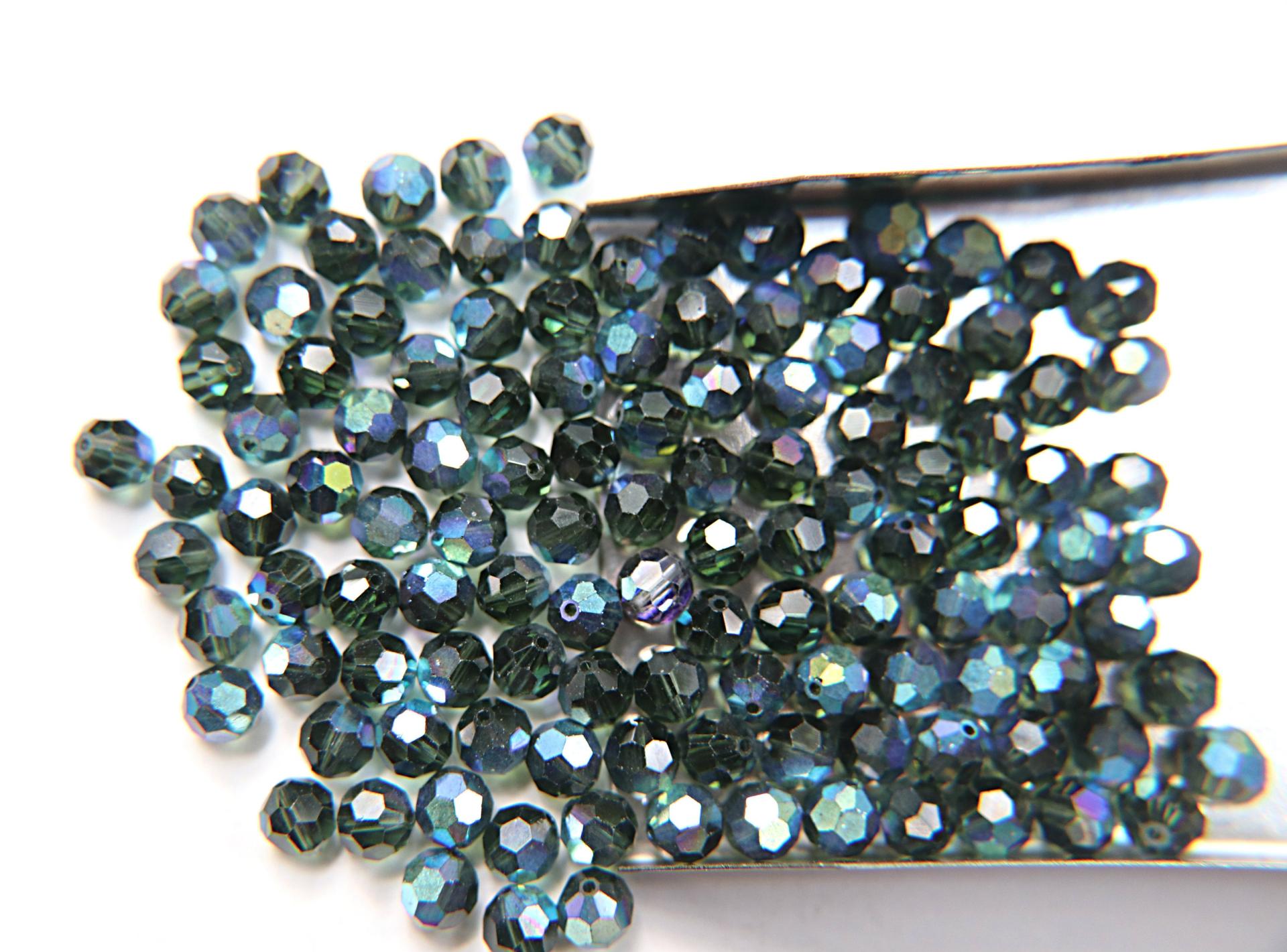 6mm Swarovski Elements Article 5000 Green Tourmaline AB Faceted Round Beads 6/12/36/172/44/288/720 Pieces